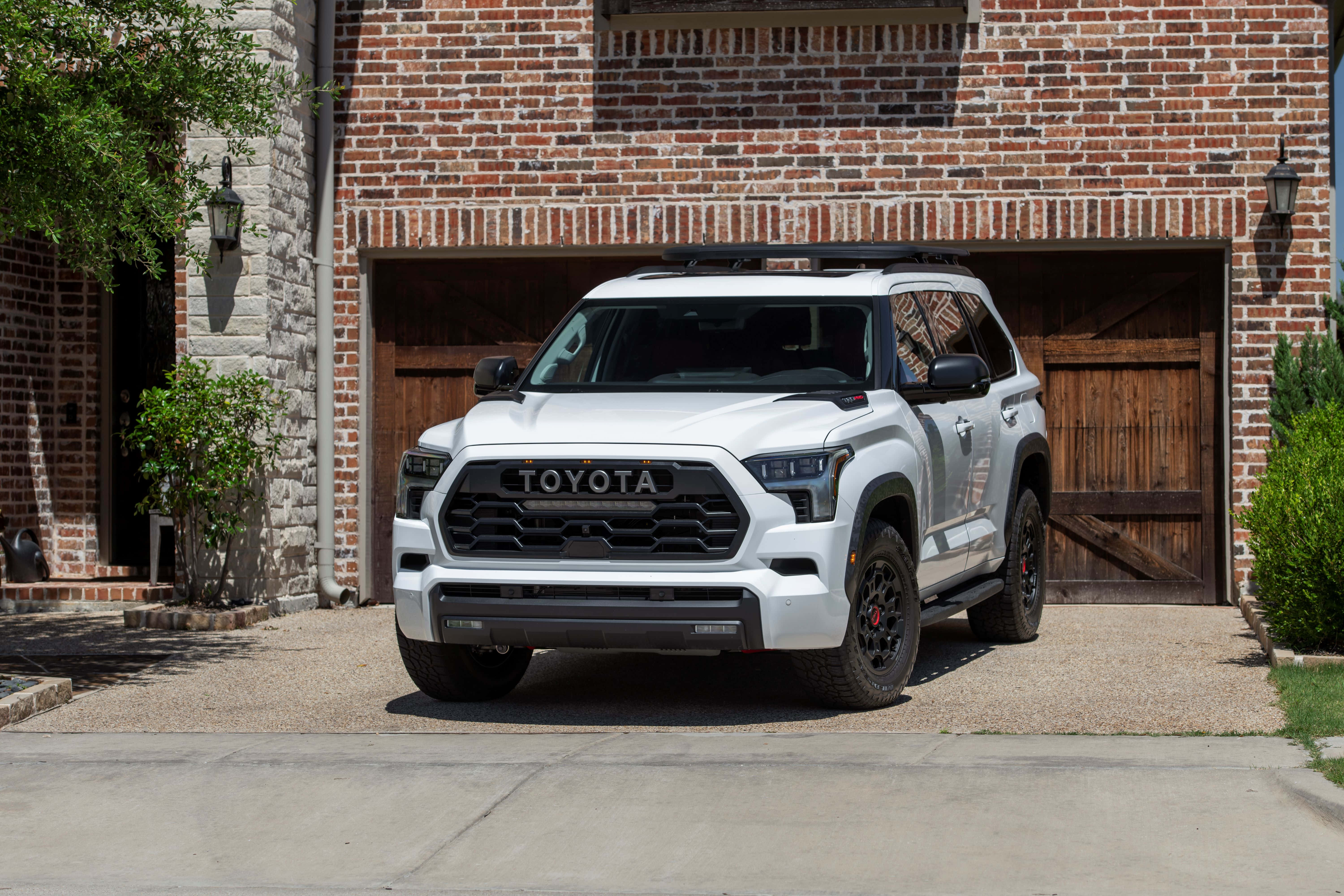 Toyota Sequoia, white, black accents, 5K Desktop Wallpaper