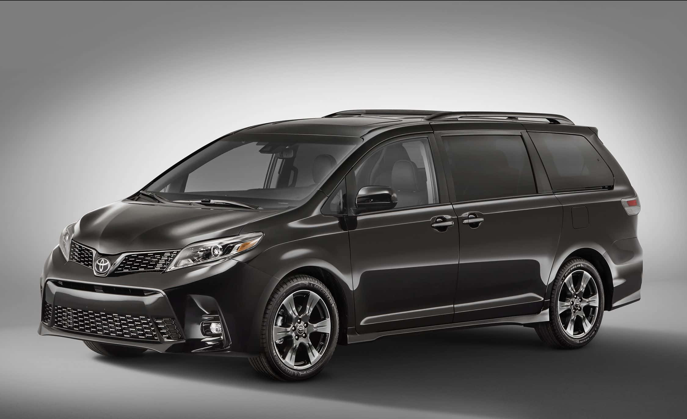 Toyota Sienna, matte black, chrome accents, Full HD Desktop Wallpaper