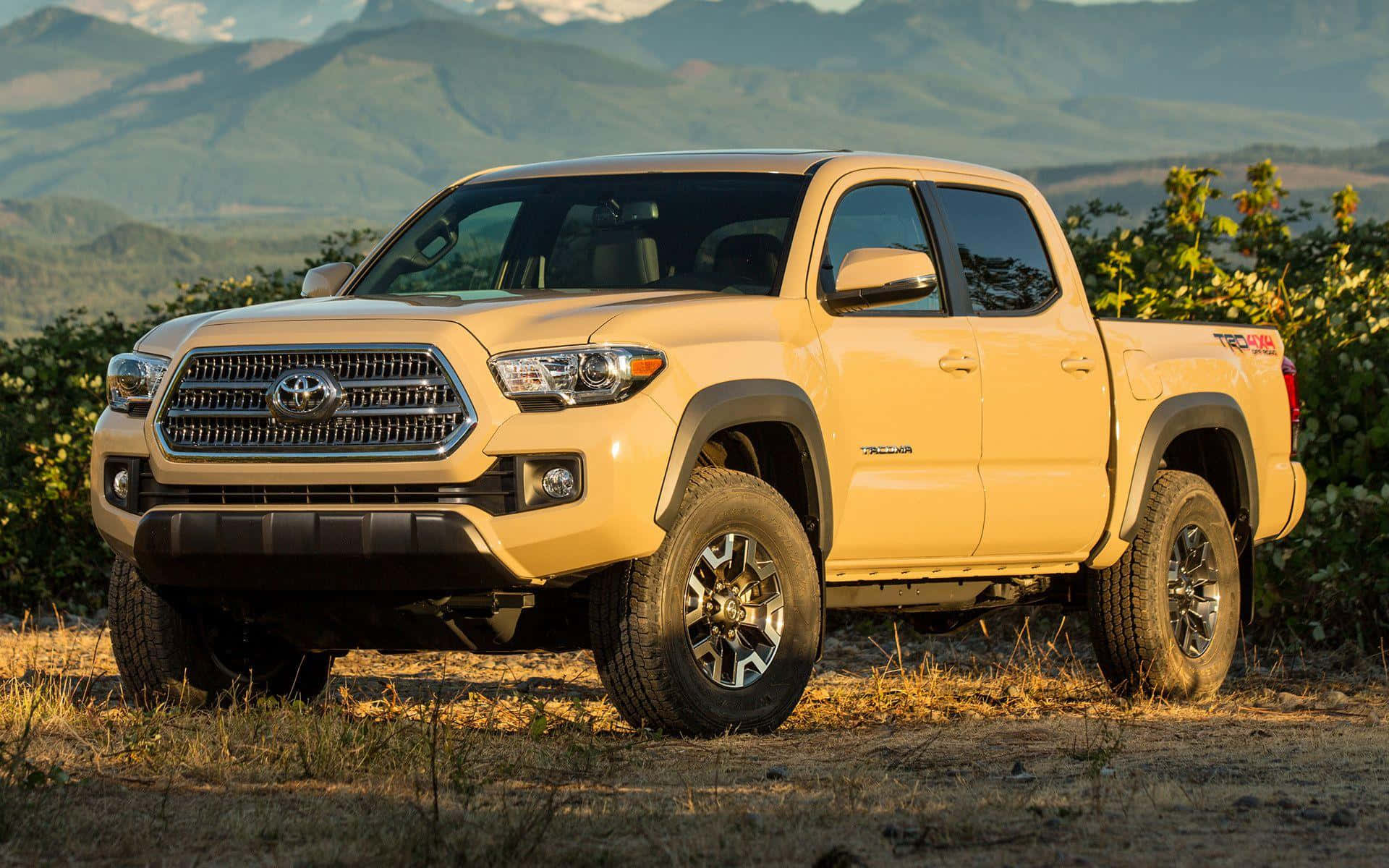 Toyota Tacoma, tan, dirt, Full HD Desktop Wallpaper