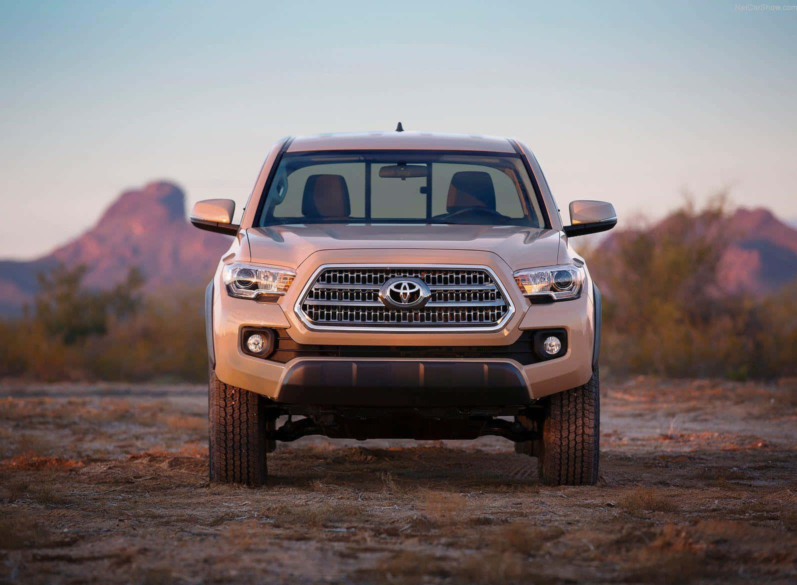 2022 Toyota Tacoma, gold, dusty desert road, HD Desktop Wallpaper