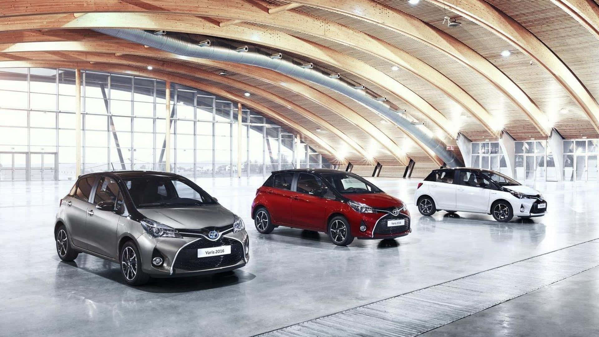 Toyota Yaris 2016, silver, red, Full HD Desktop Wallpaper