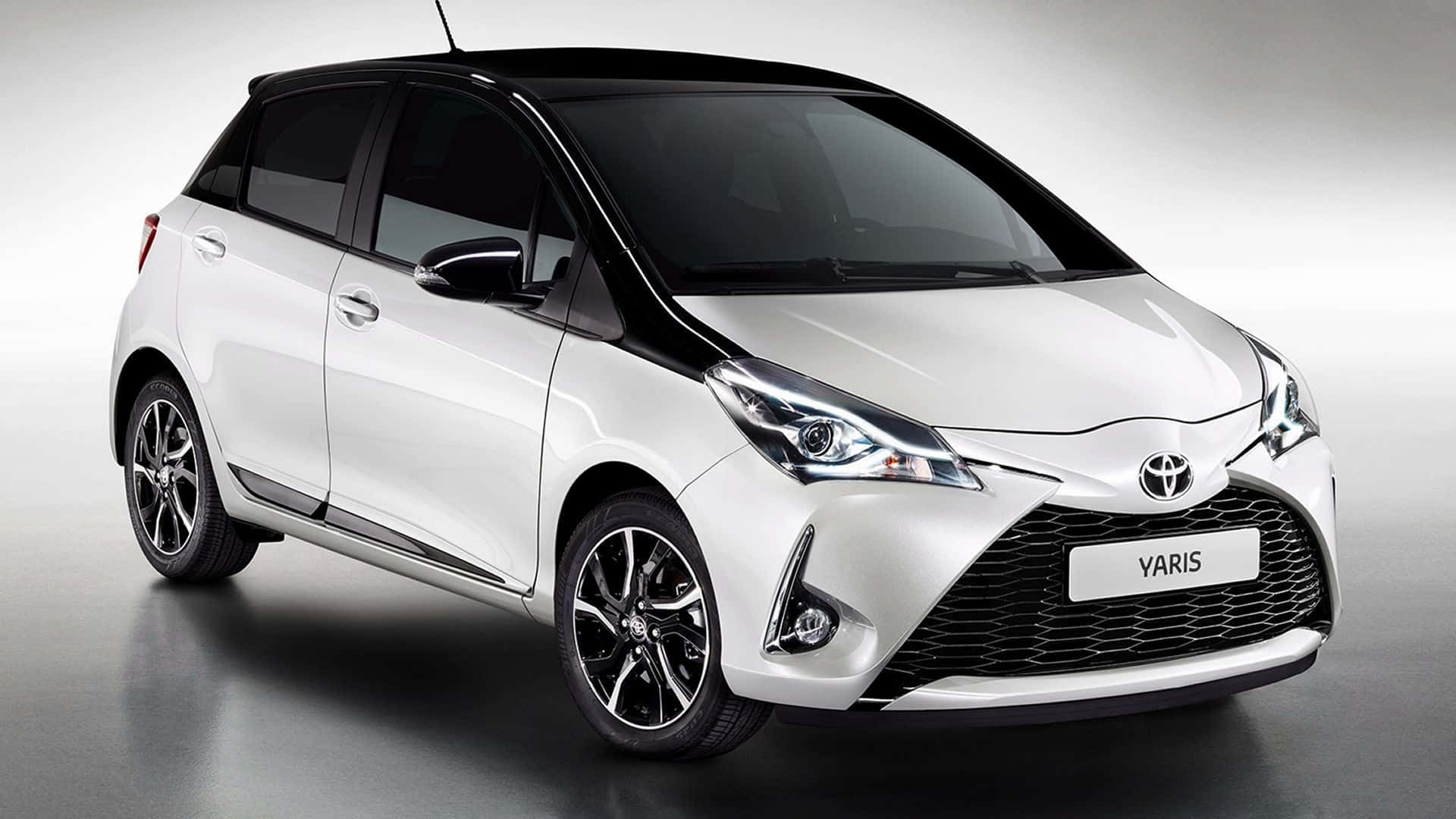 Toyota Yaris, white, black accents, Full HD Desktop Wallpaper
