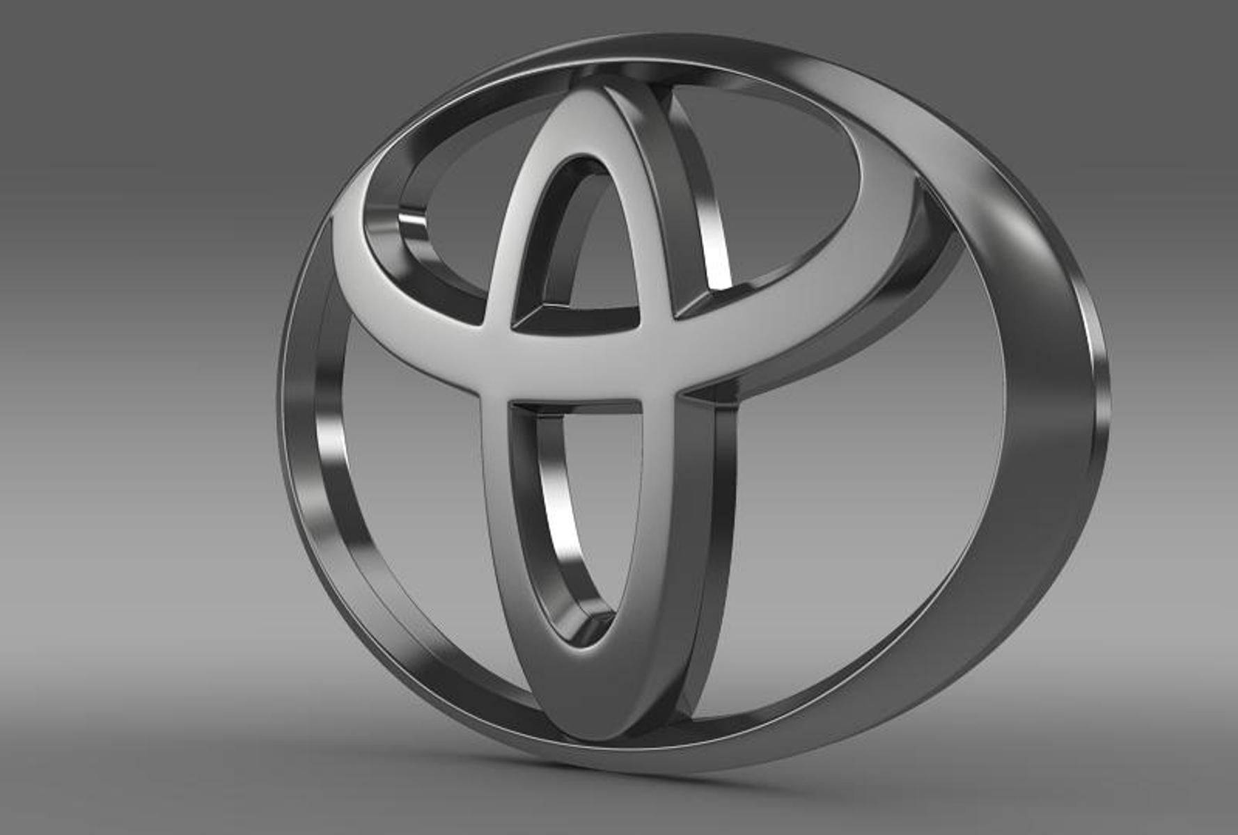 Toyota, 3D logo, polished chrome finish, HD Desktop Wallpaper