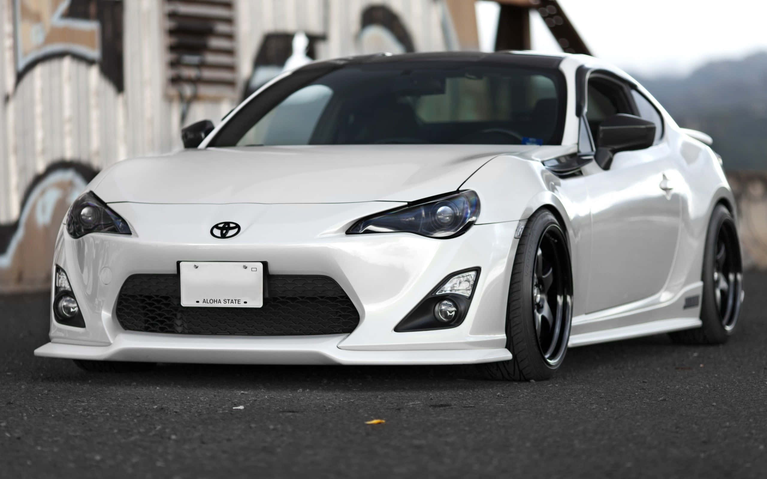 Toyota 86, white, black rims, 2K Desktop Wallpaper
