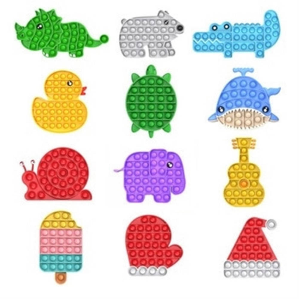pop-it fidget toy, colorful, animals, SD Desktop Wallpaper