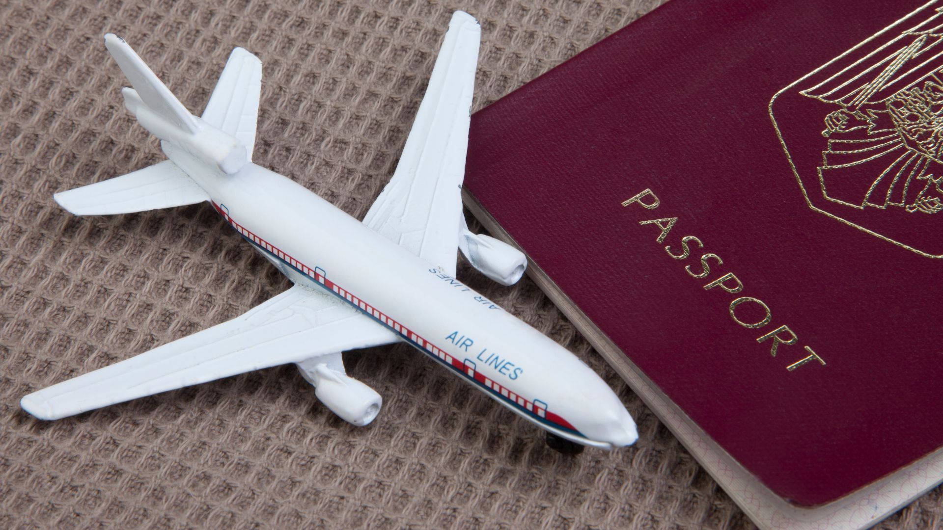 toy airplane, passport, white, Full HD Desktop Wallpaper