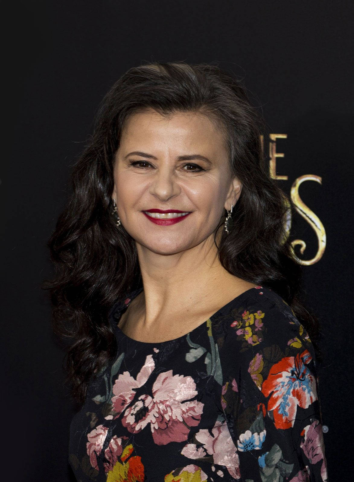Tracey Ullman, floral dress, black backdrop, HD Phone Wallpaper