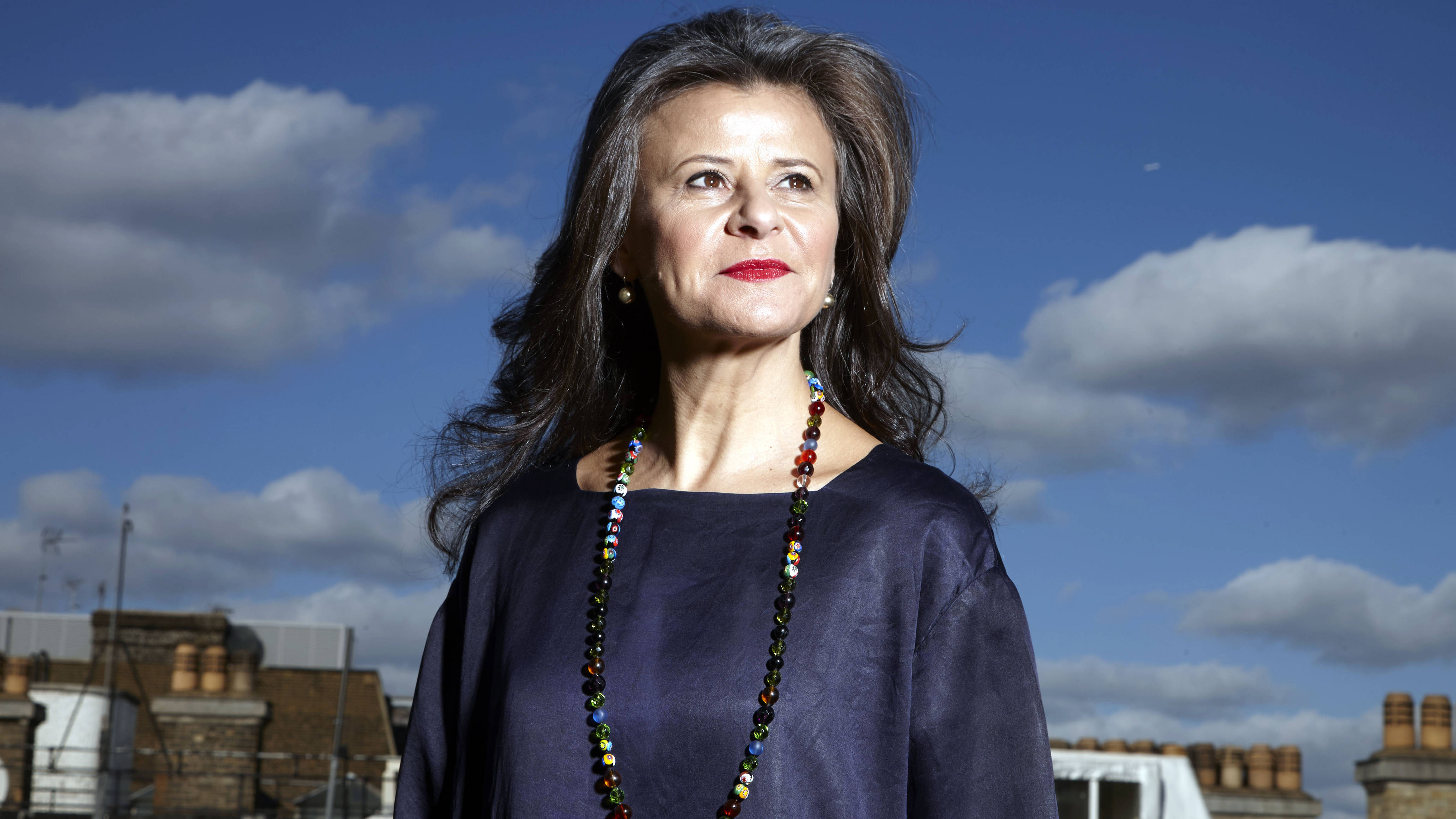 Tracey Ullman, dark hair, red lips, 4K Desktop Wallpaper