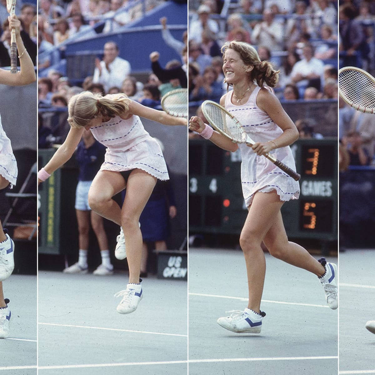 Tracy Austin, white dress, hard court, SD Desktop Wallpaper