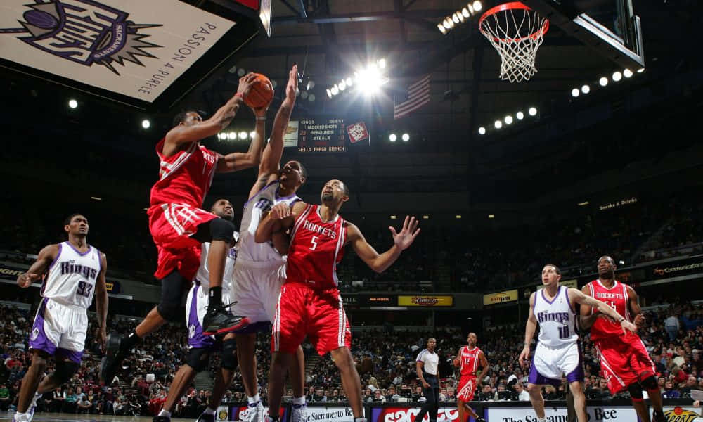 Tracy McGrady, red, arena lights, SD Desktop Wallpaper