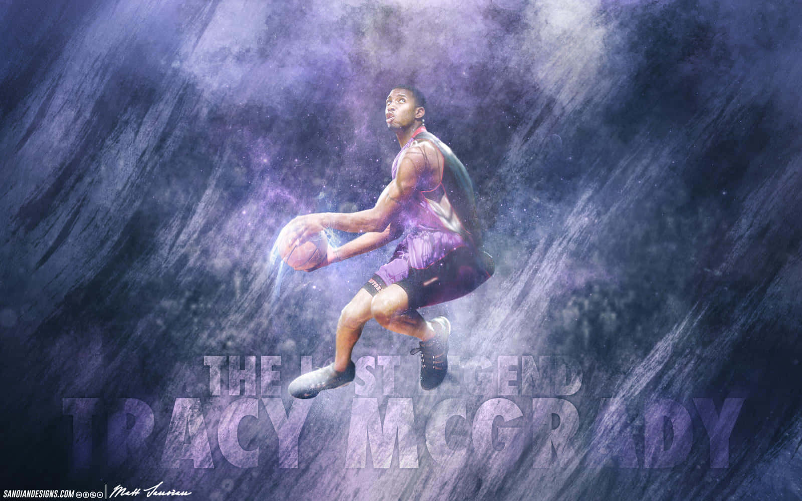 Tracy McGrady, purple cosmic storm, basketball, HD Desktop Wallpaper