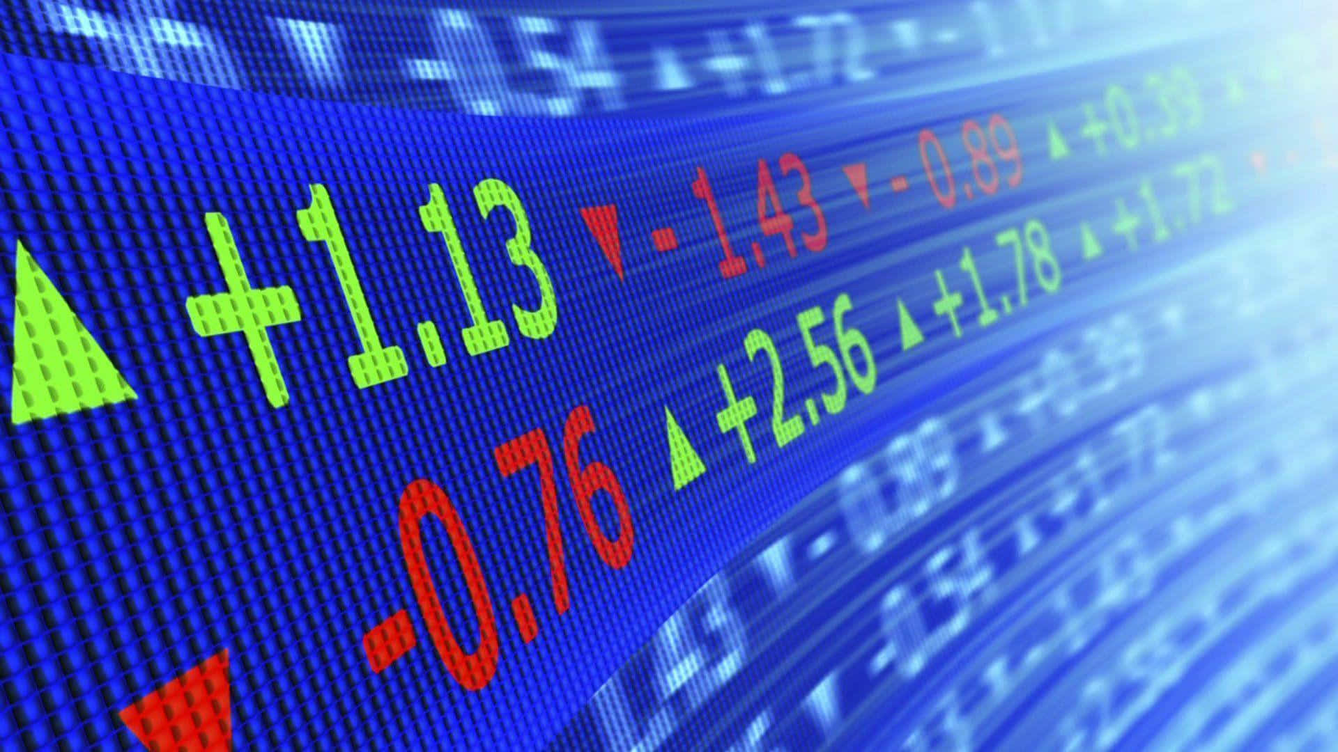 digital stock ticker, fluctuating green and red numerical values, arrows, Full HD Desktop Wallpaper