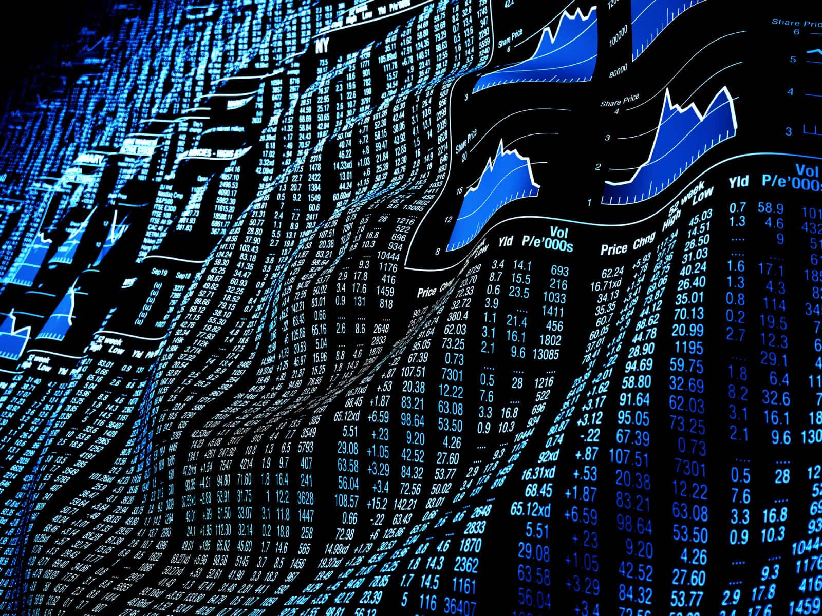 Trading, 1600 x 1200 wallpaper, blue financial data streams, HD Desktop Wallpaper