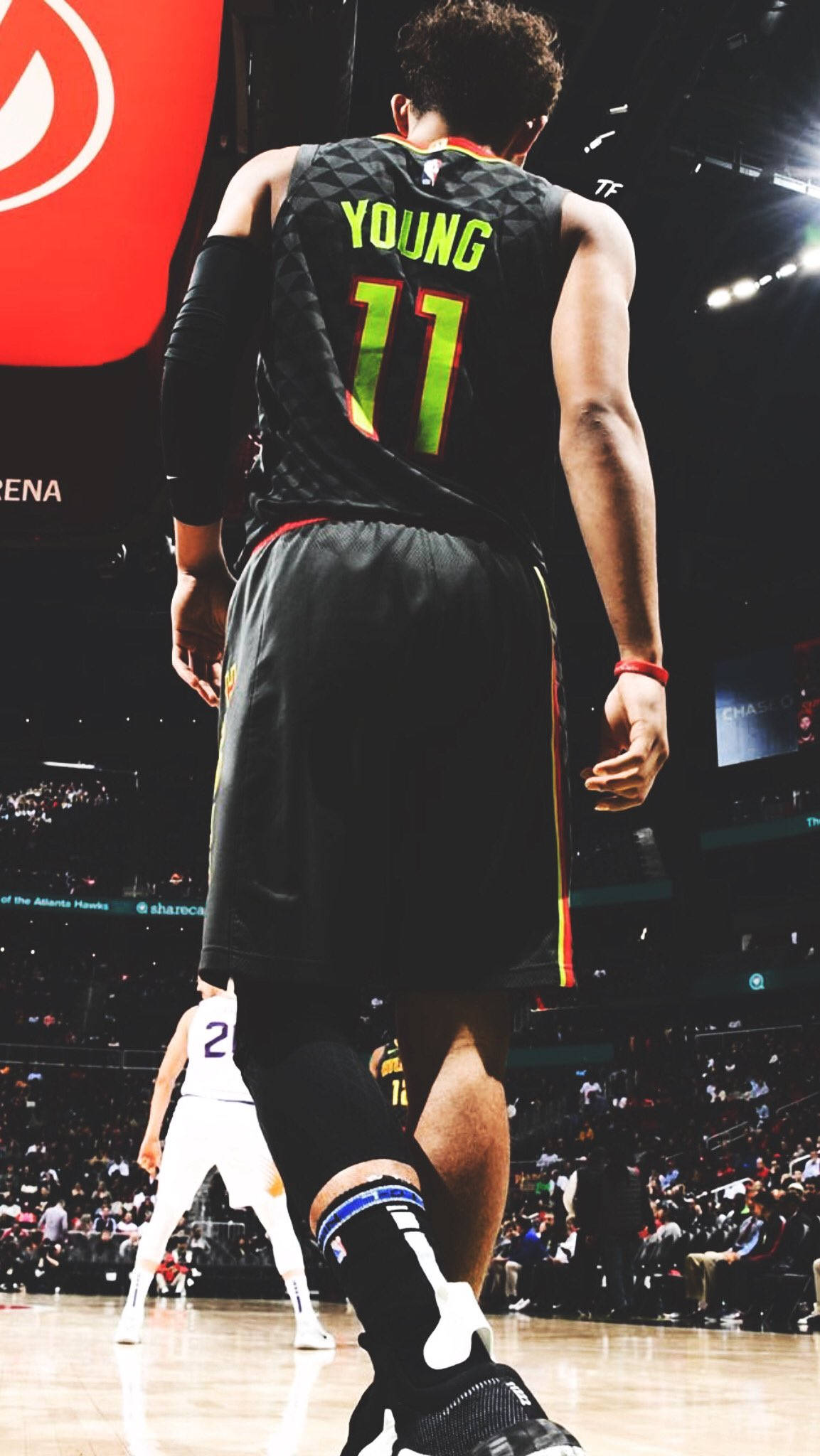 Trae Young, black jersey, YOUNG 11, Full HD Phone Wallpaper