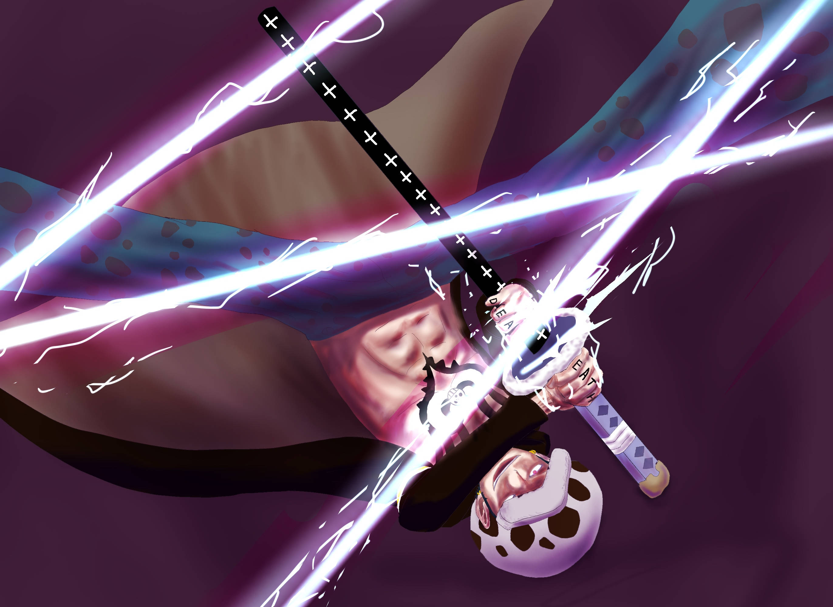 Trafalgar Law, One Piece, purple cloak, 2K Desktop Wallpaper