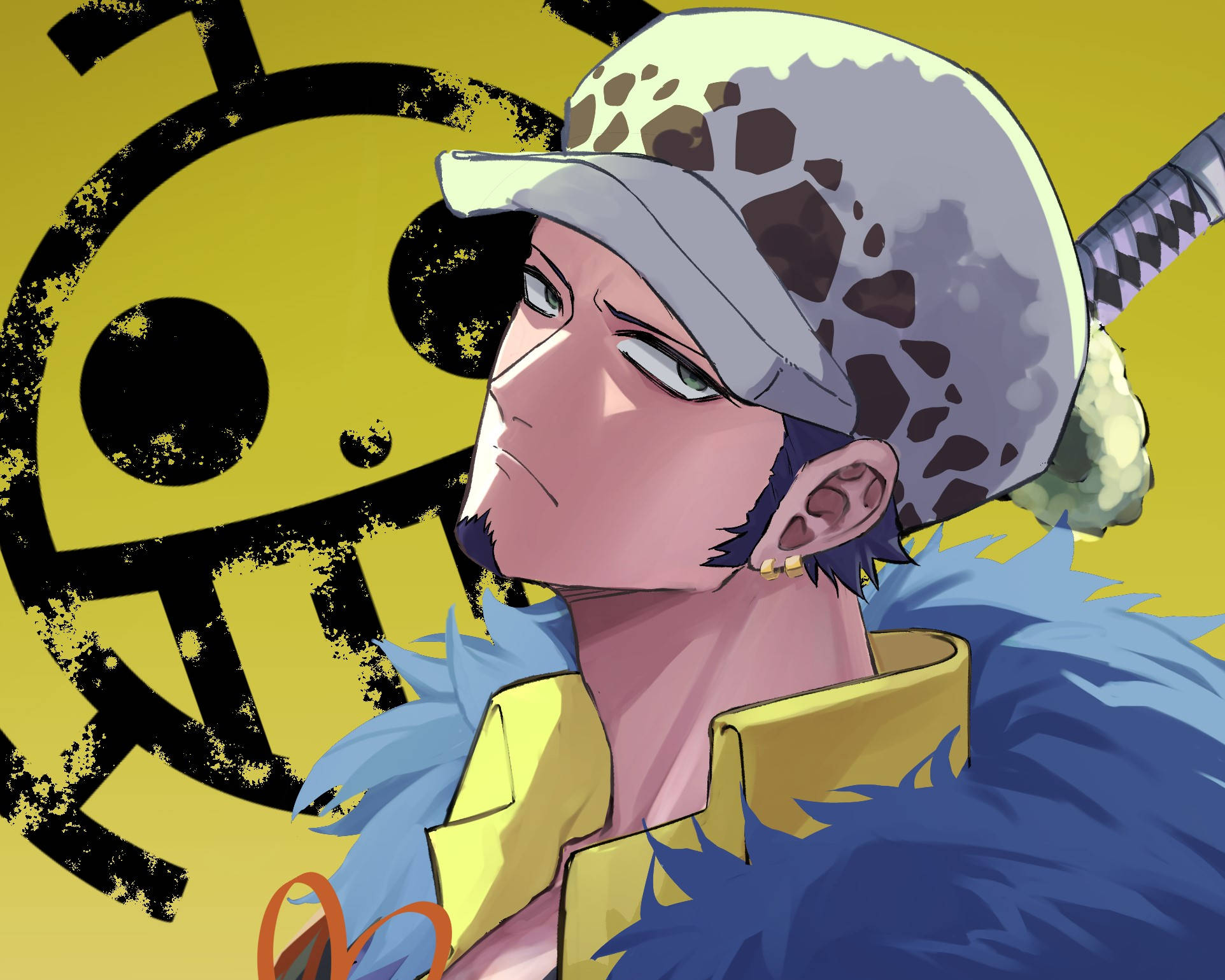 Trafalgar Law, One Piece, spotted hat, Full HD Desktop Wallpaper