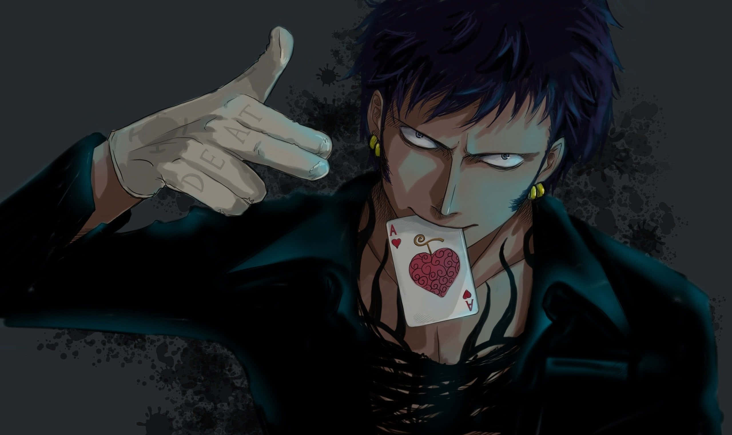 Trafalgar Law, One Piece, ace of hearts card, 2K Desktop Wallpaper