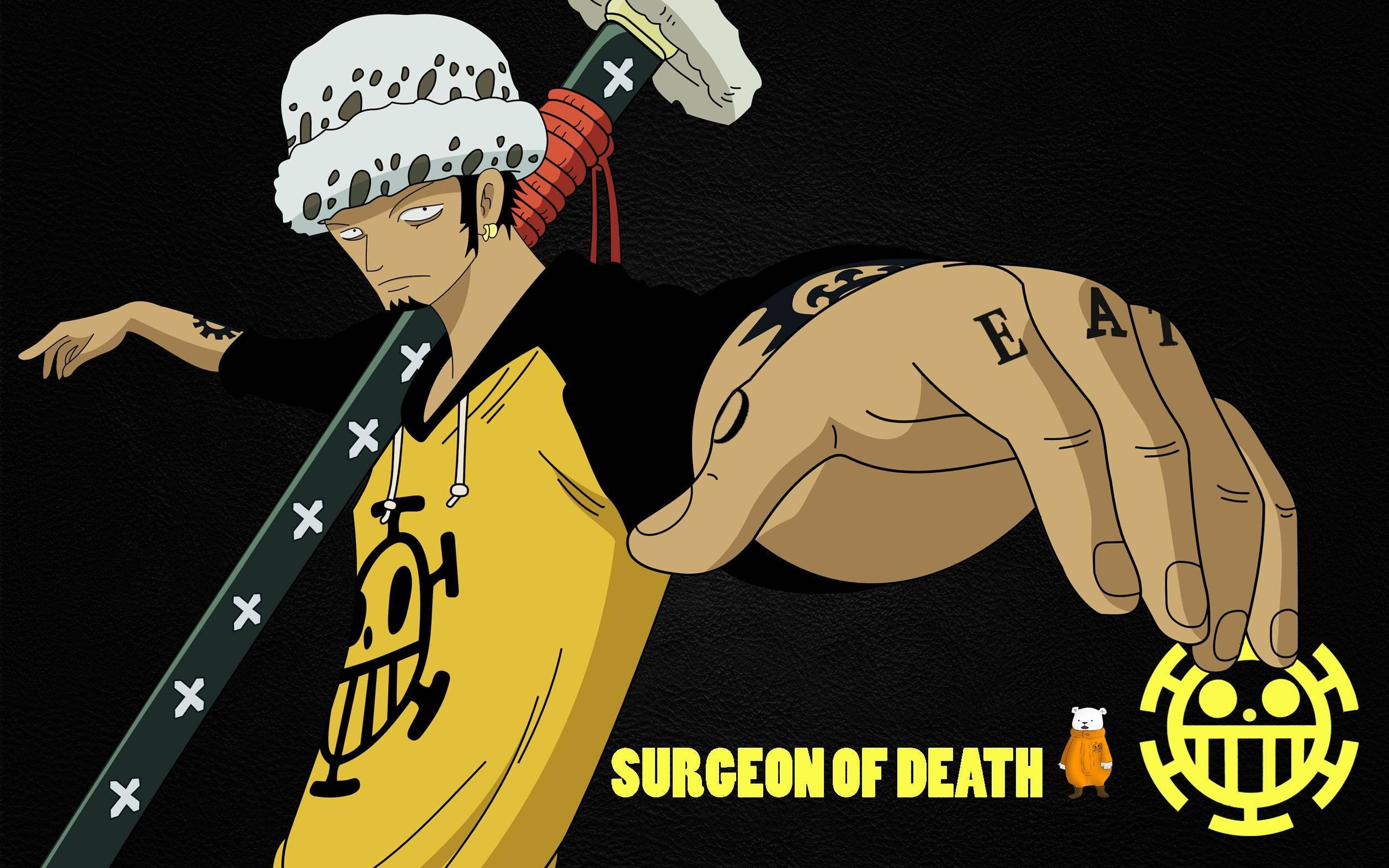 Trafalgar Law, white hat, yellow hoodie, Full HD Desktop Wallpaper