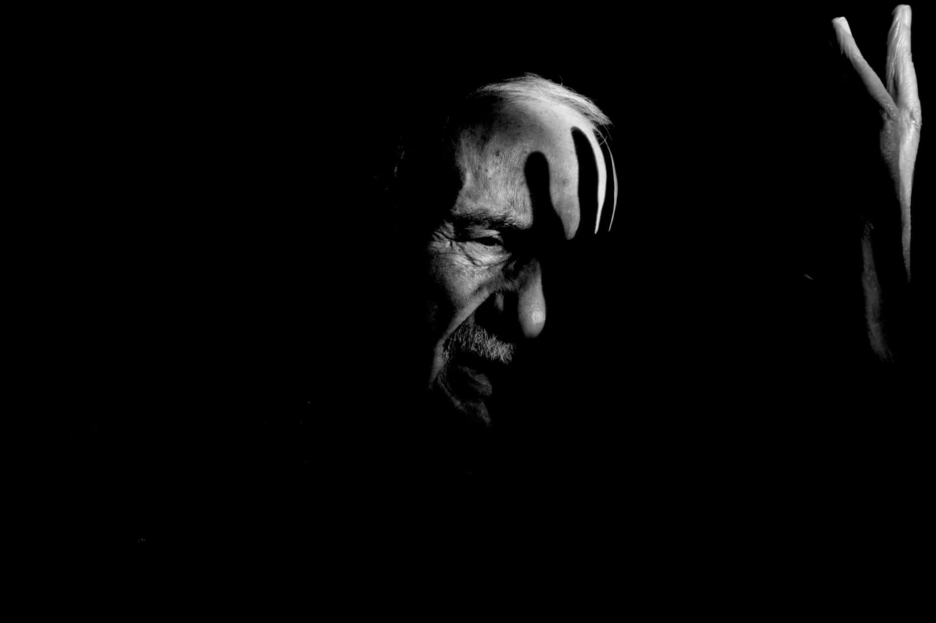 Irreversible Sorrow, black and white portrait, elderly man, HD Desktop Wallpaper