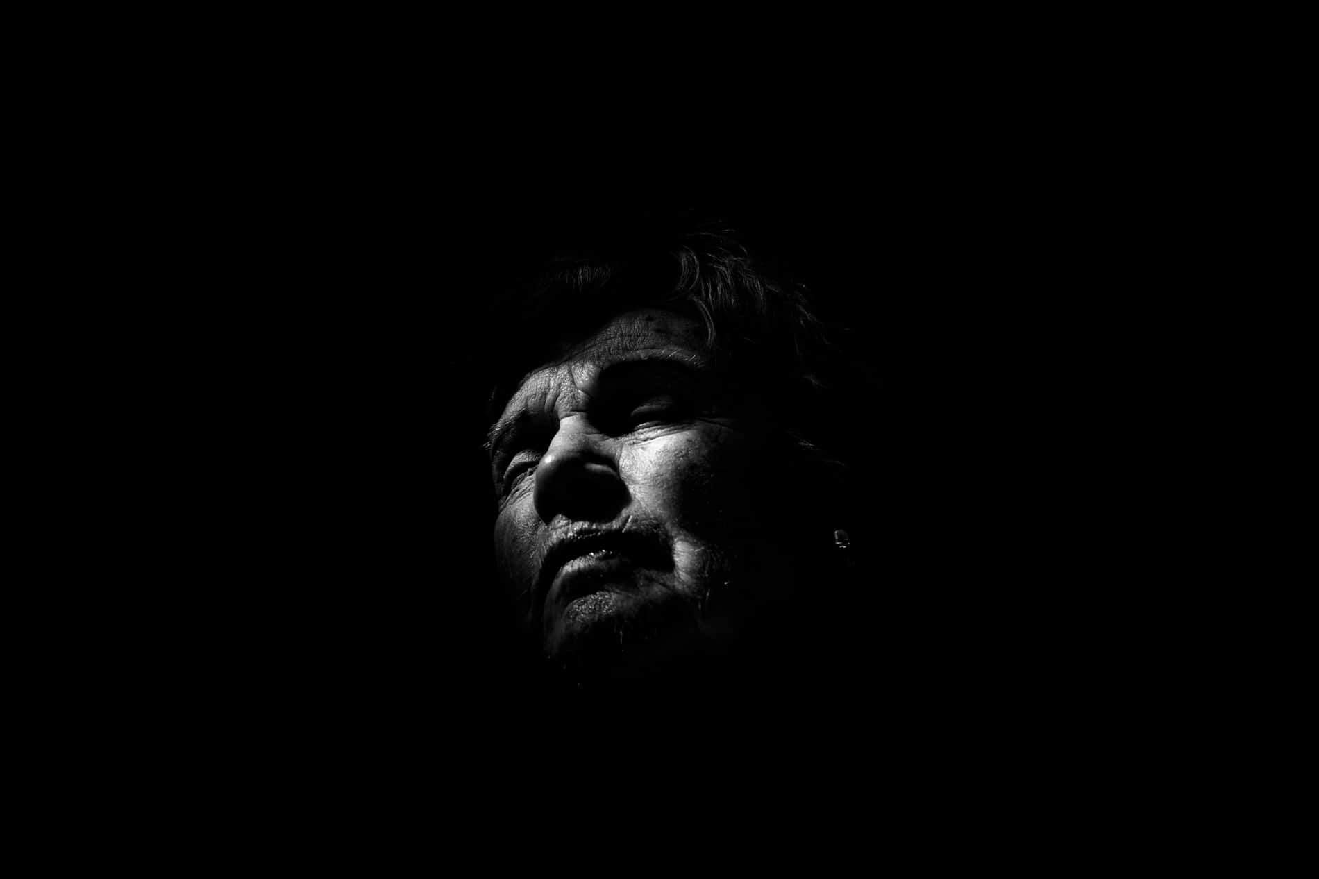 Irreversible Sorrow, black and white, man's face, HD Desktop Wallpaper