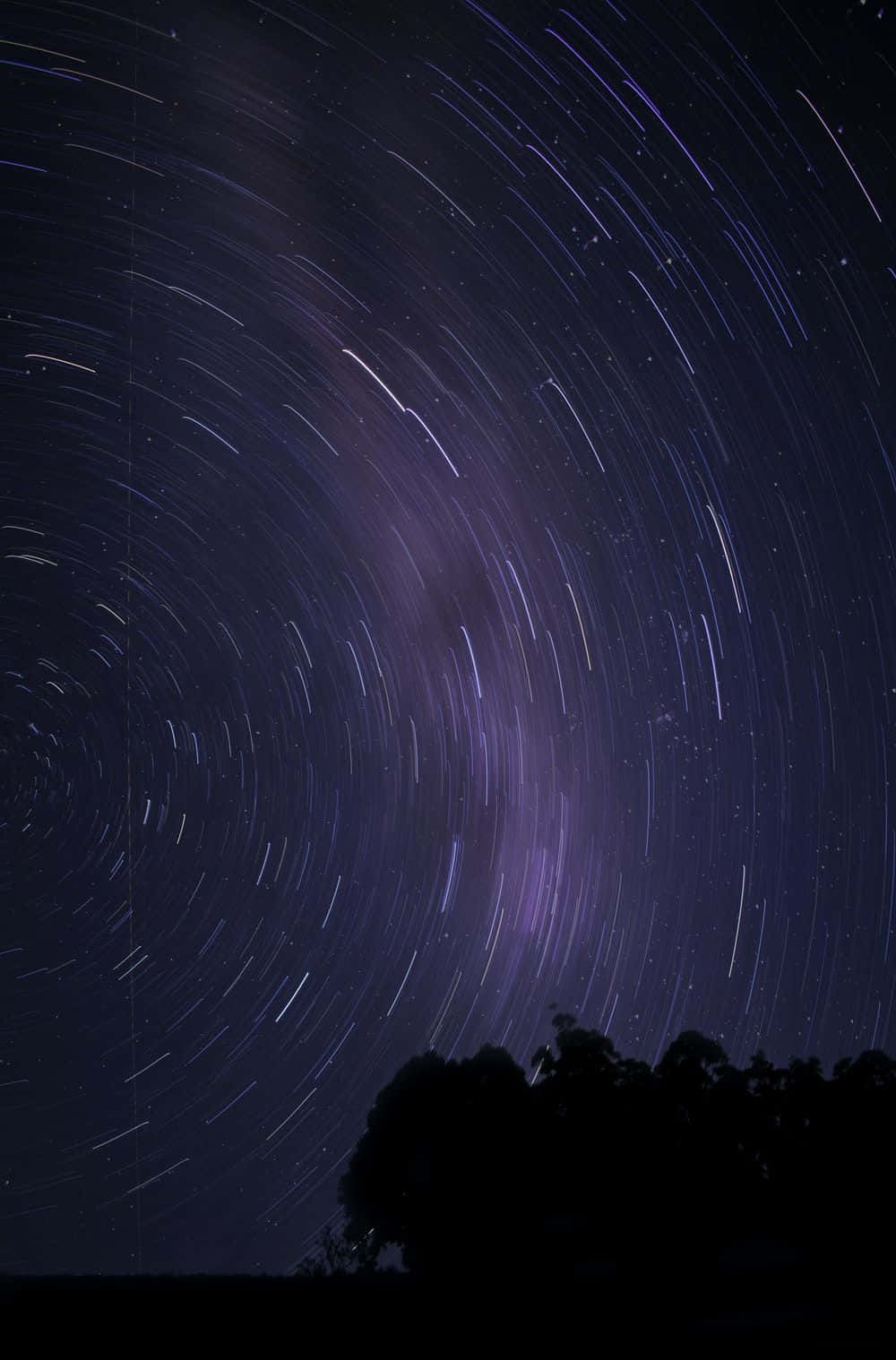 Galaxy Blue Aesthetic, Star Trail, deep purple night sky, HD Phone Wallpaper
