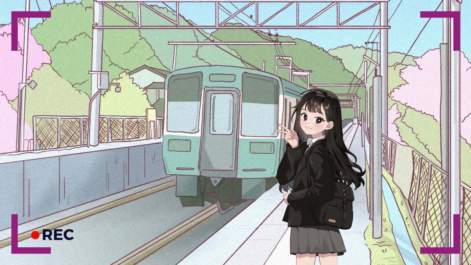 Japanese Aesthetic, anime girl, school uniform, HD Desktop Wallpaper