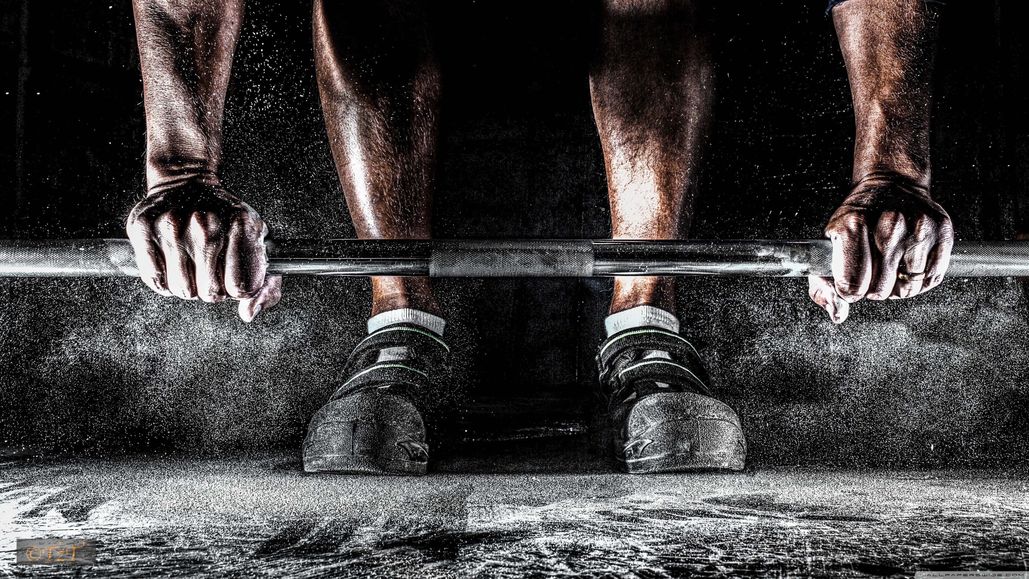 weightlifter, barbell, chalk dust, 2K Desktop Wallpaper