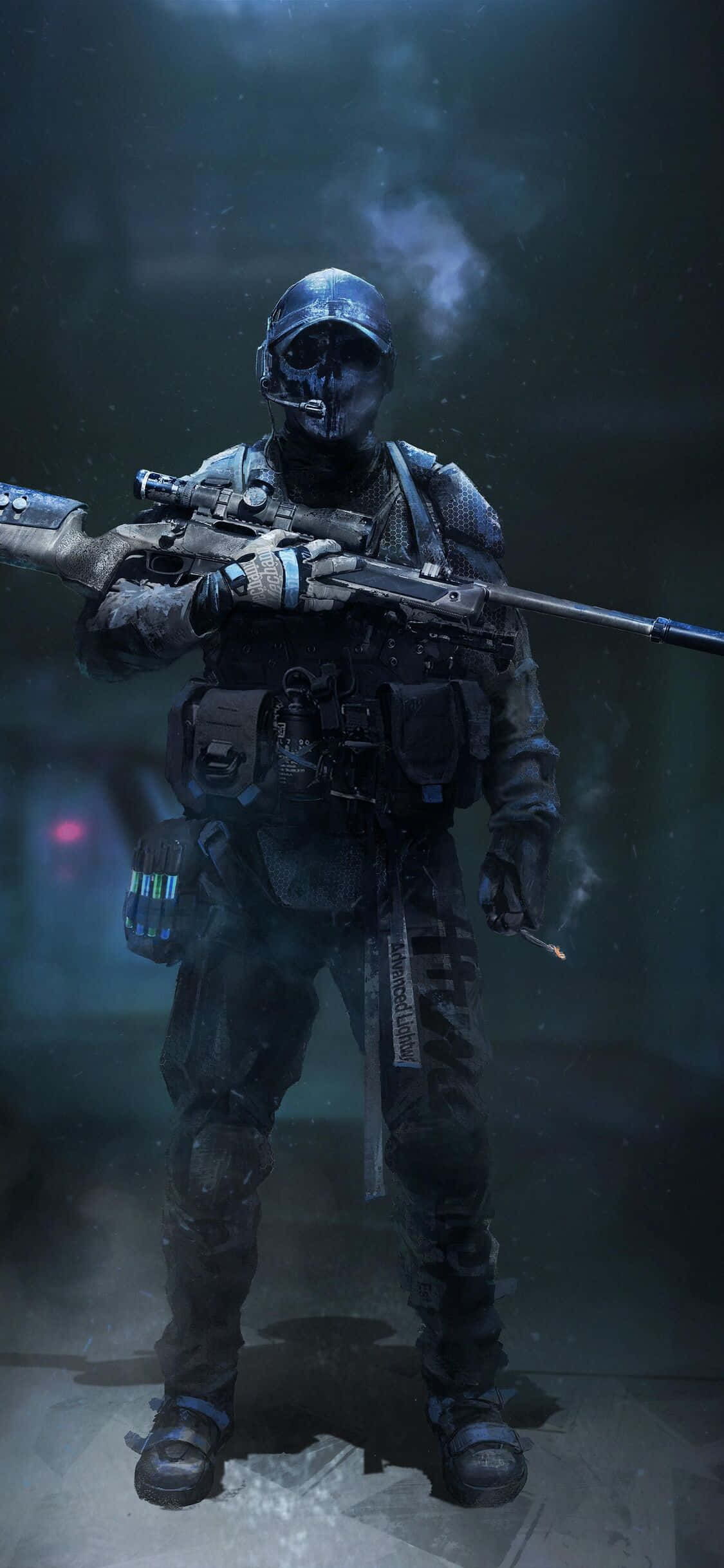 sniper rifle, tactical gear, smoky, Full HD Phone Wallpaper