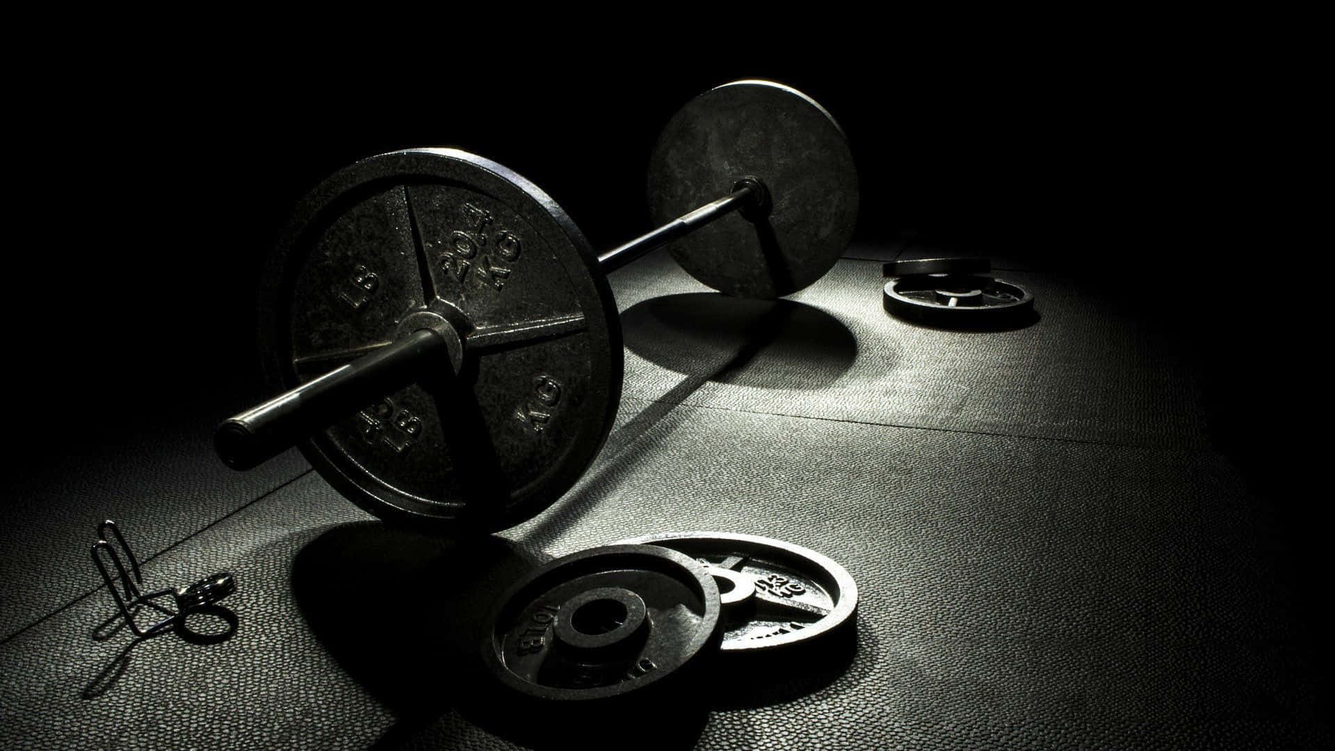 barbells, weight training, gym floor, Full HD Desktop Wallpaper