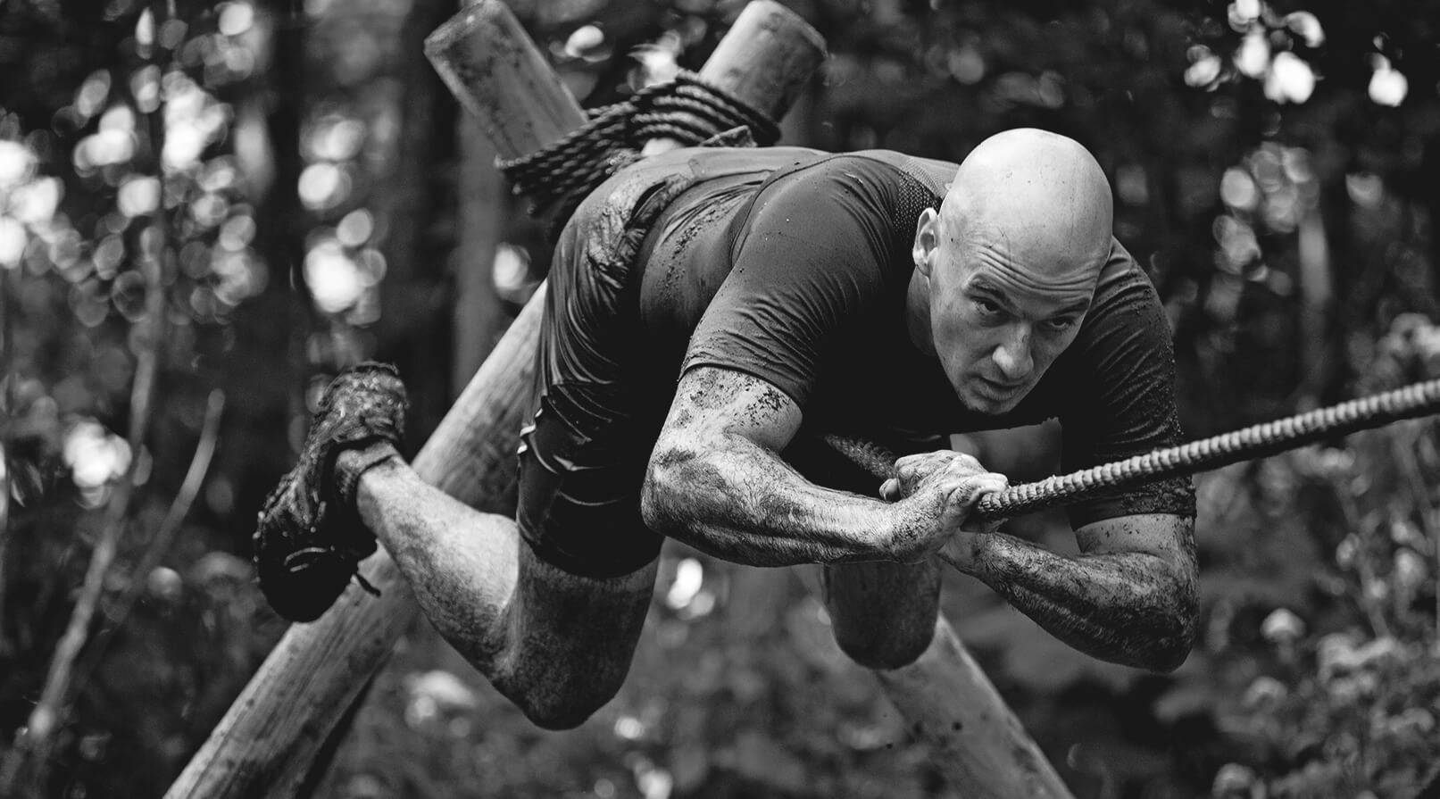 Tenacious Physical Training, muscular bald man, rope, HD Desktop Wallpaper