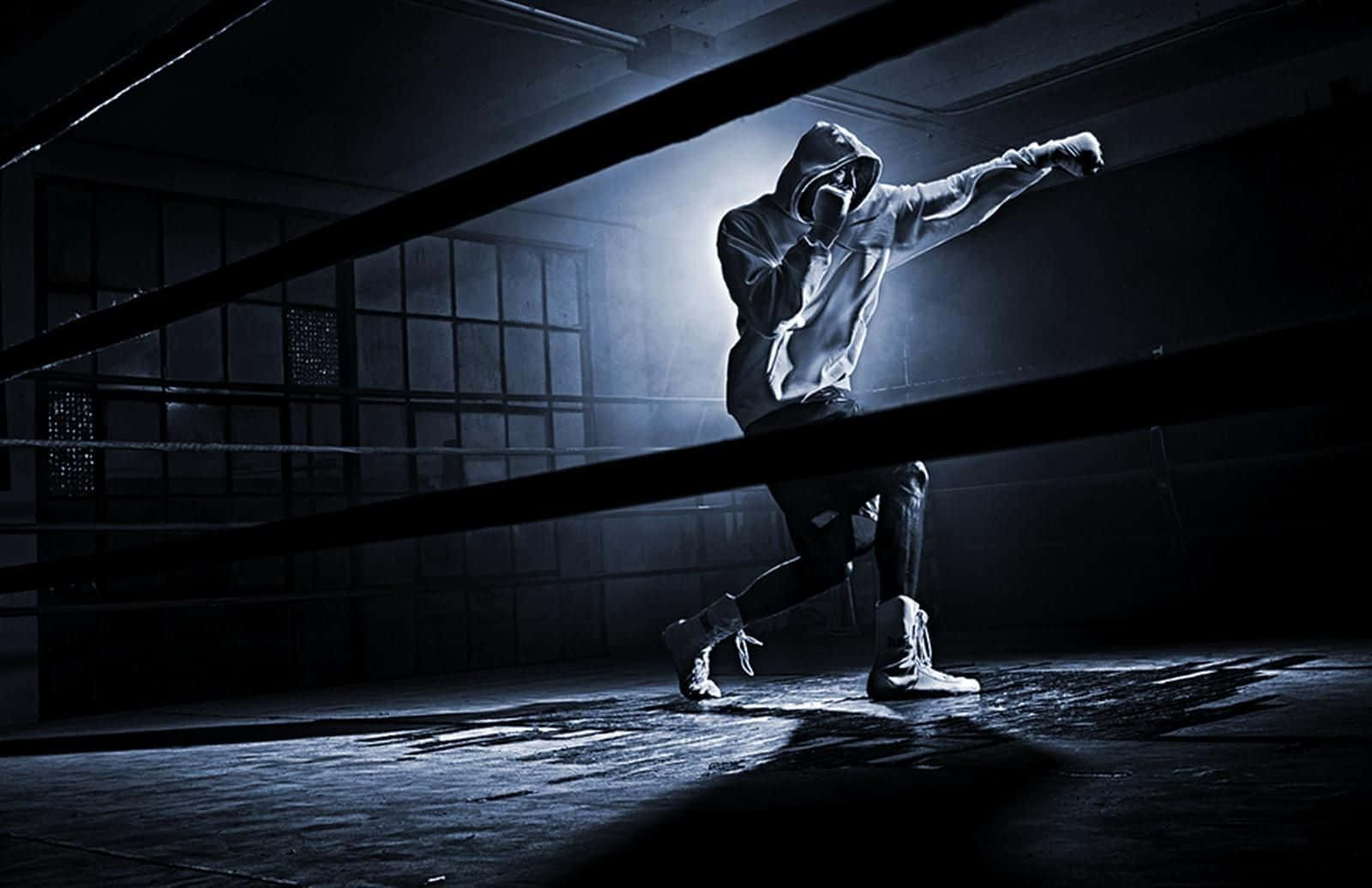 Boxer In Training, hooded figure, boxing stance, HD Desktop Wallpaper