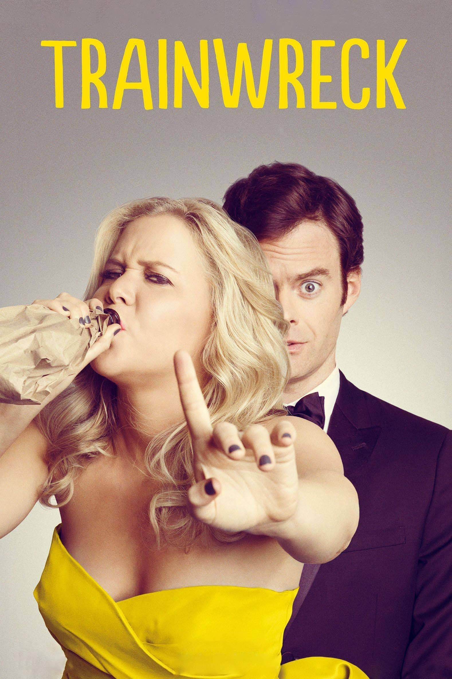Trainwreck, yellow dress, paper bag, Full HD Phone Wallpaper