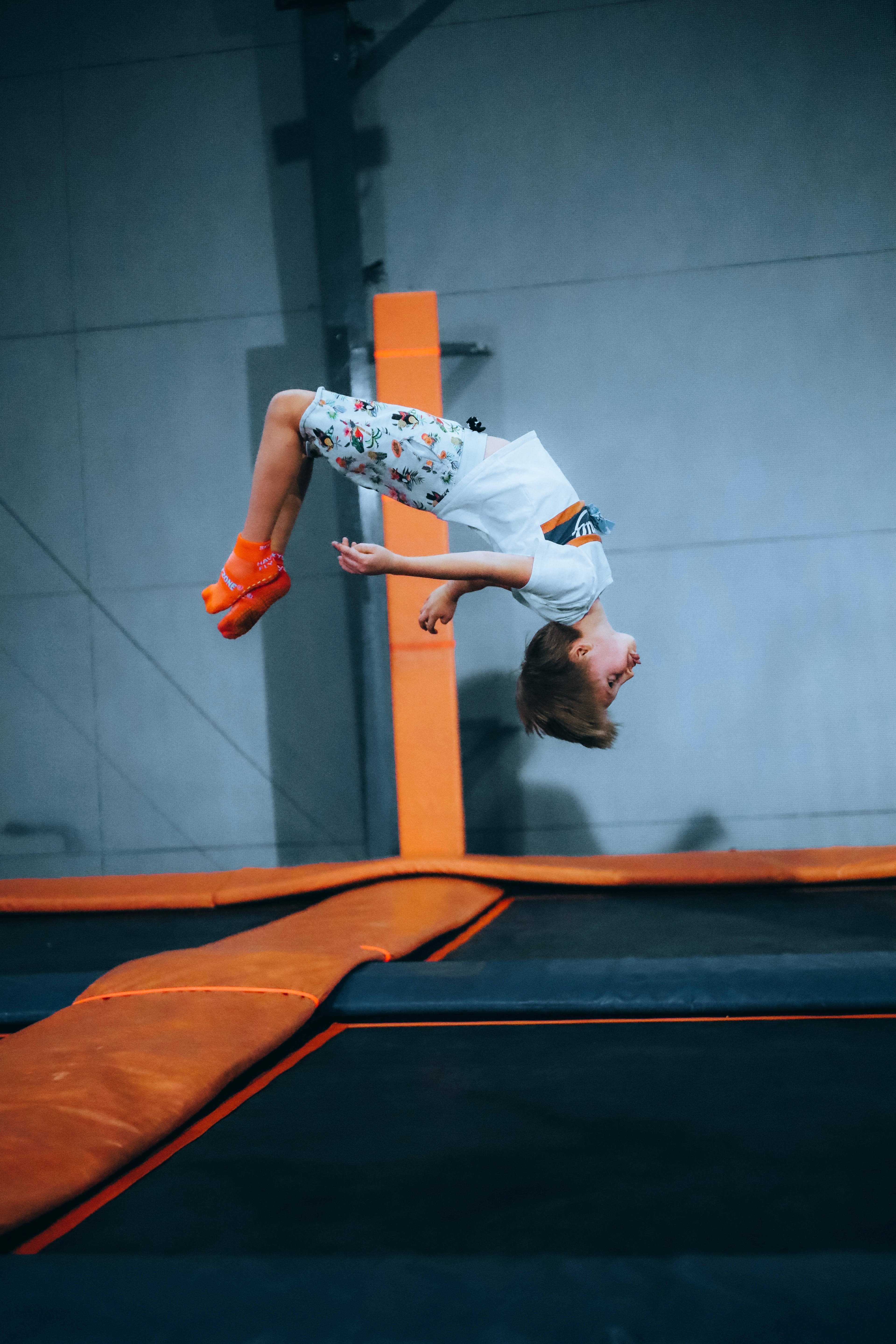 kid, backflip, trampoline, 5K Phone Wallpaper
