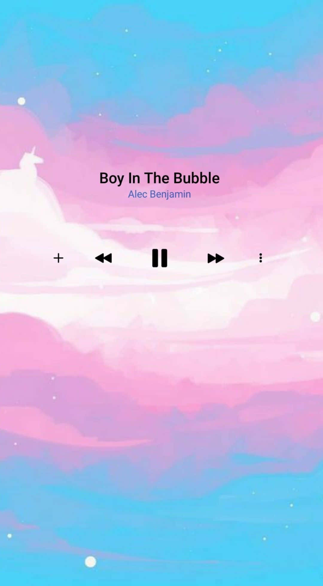 Trans Aesthetic, music player interface, pink and blue clouds, Full HD Phone Wallpaper