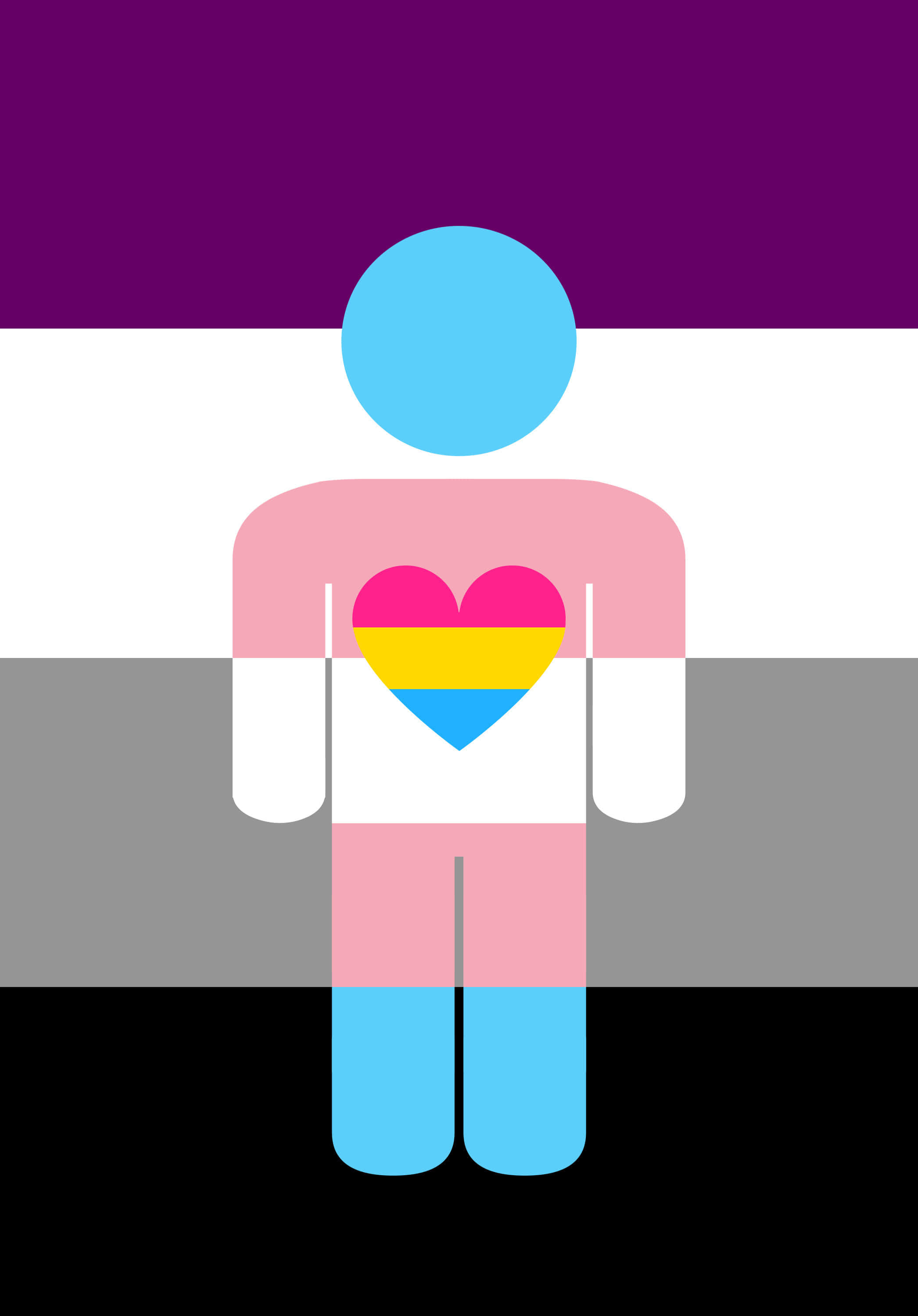 trans flag, purple white gray black stripes, heart emblem, 2K Phone Wallpaper