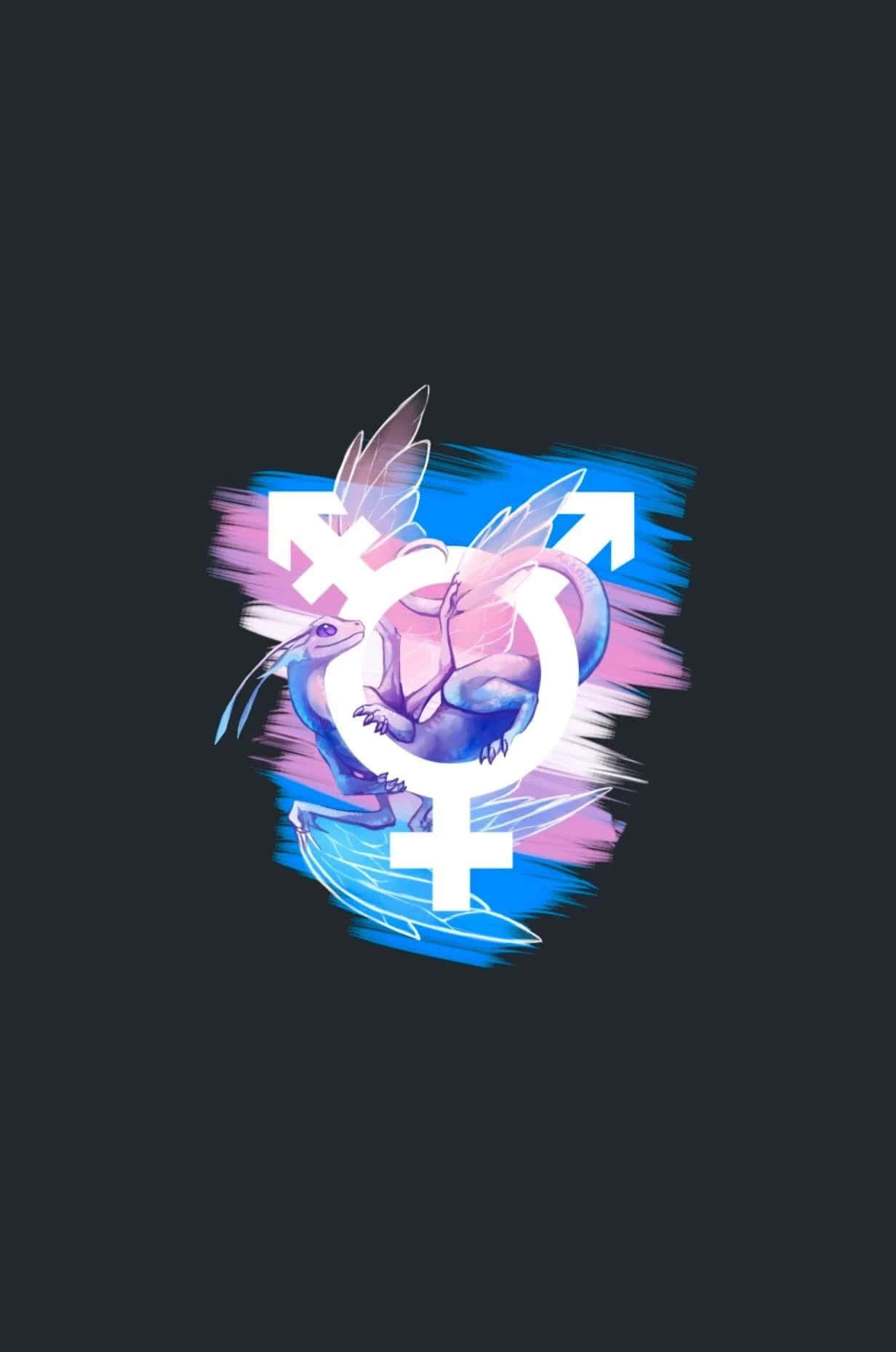 transgender pride symbol, dark background, vibrant blue, HD Phone Wallpaper