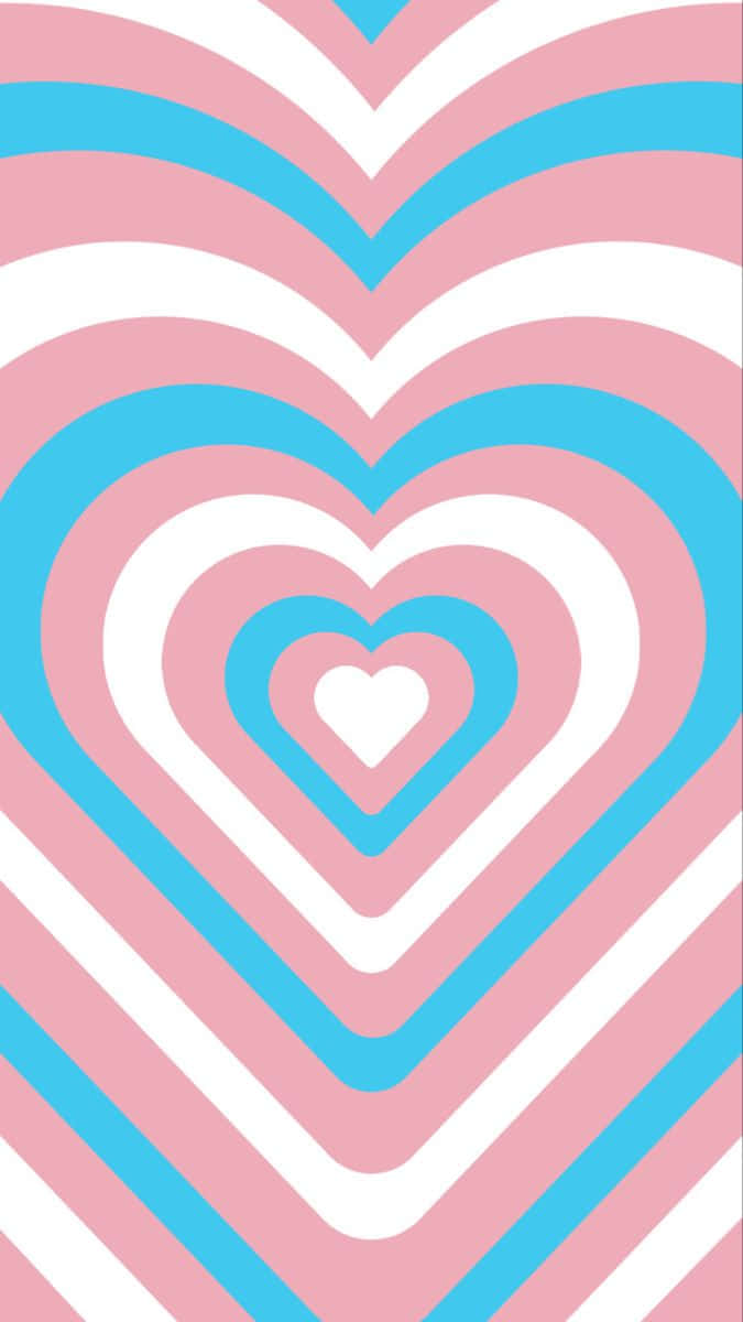 pink, blue, heart shaped pattern, SD Phone Wallpaper