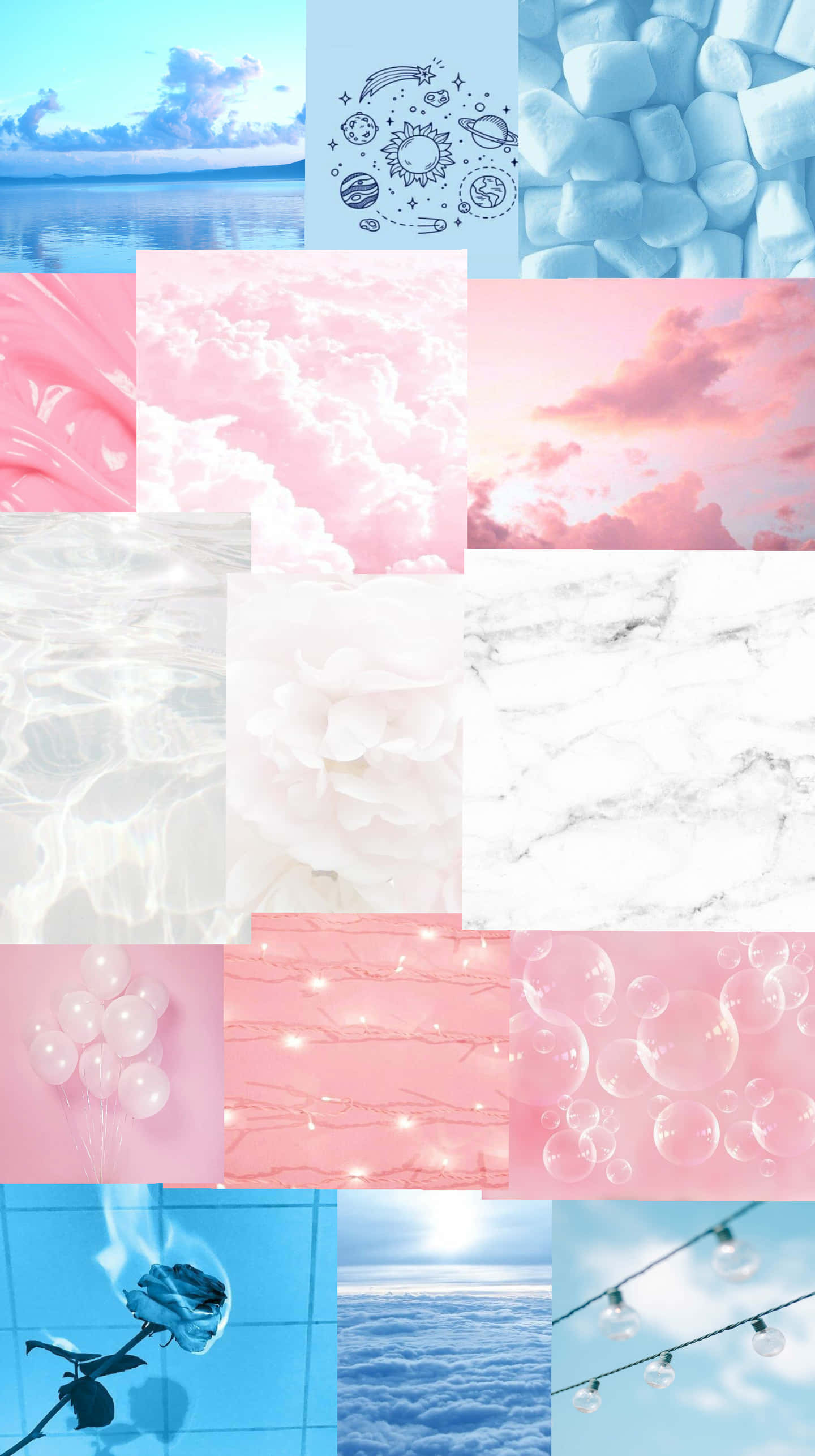 pink, blue, white, 2K Phone Wallpaper