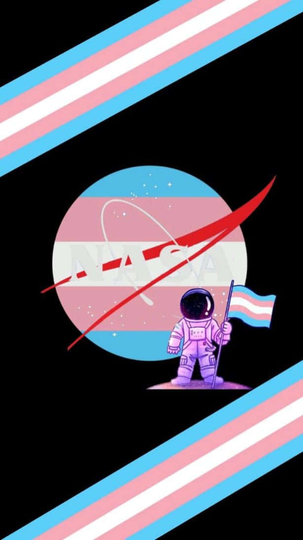 trans flag, astronaut, space shuttle, SD Phone Wallpaper