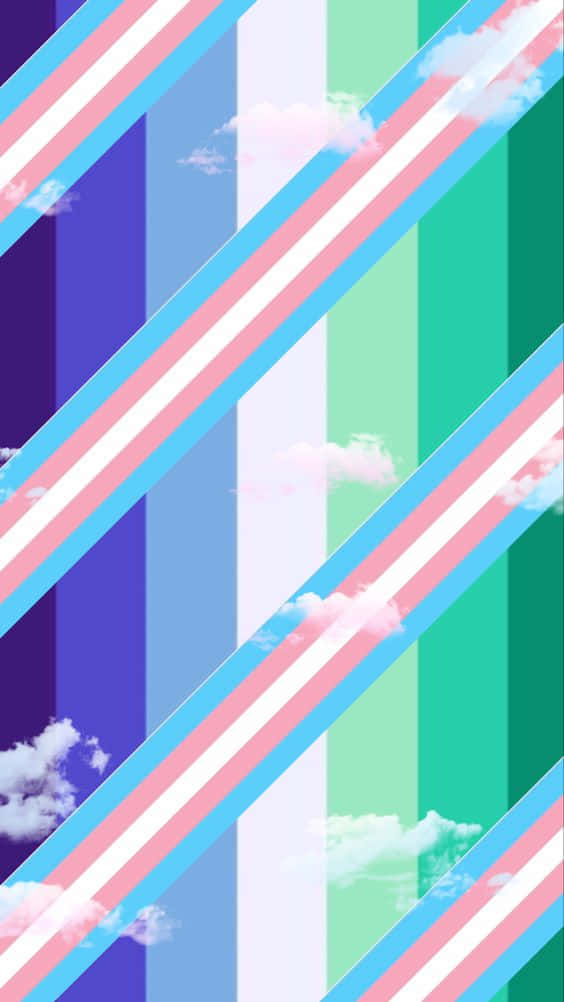 Trans Phone, trans flag colors, pastel sky, SD Phone Wallpaper