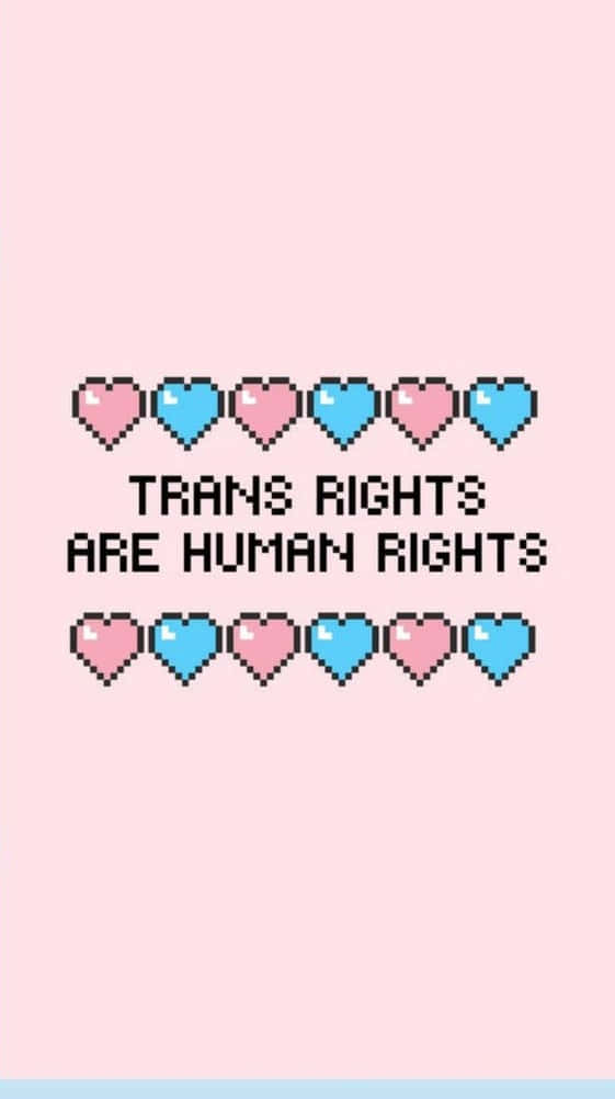 Trans Phone, pink and blue, pixel hearts, SD Phone Wallpaper