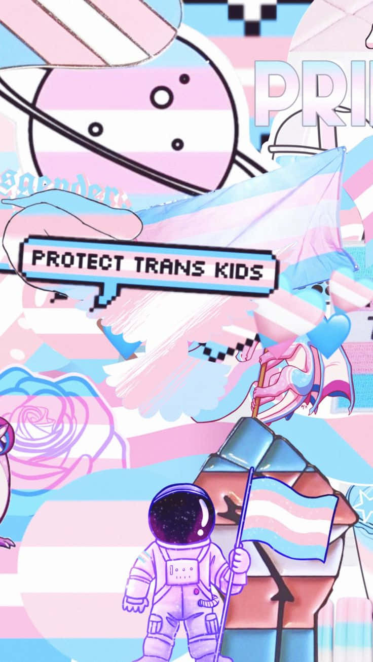 trans phone, astronaut, trans flag, HD Phone Wallpaper