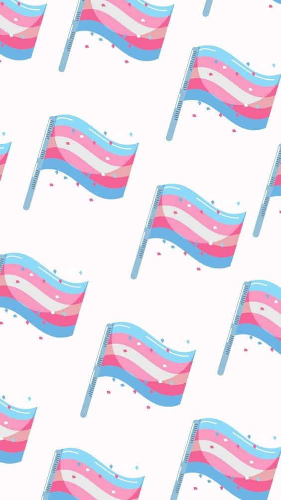 transgender flag, confetti, white background, SD Phone Wallpaper