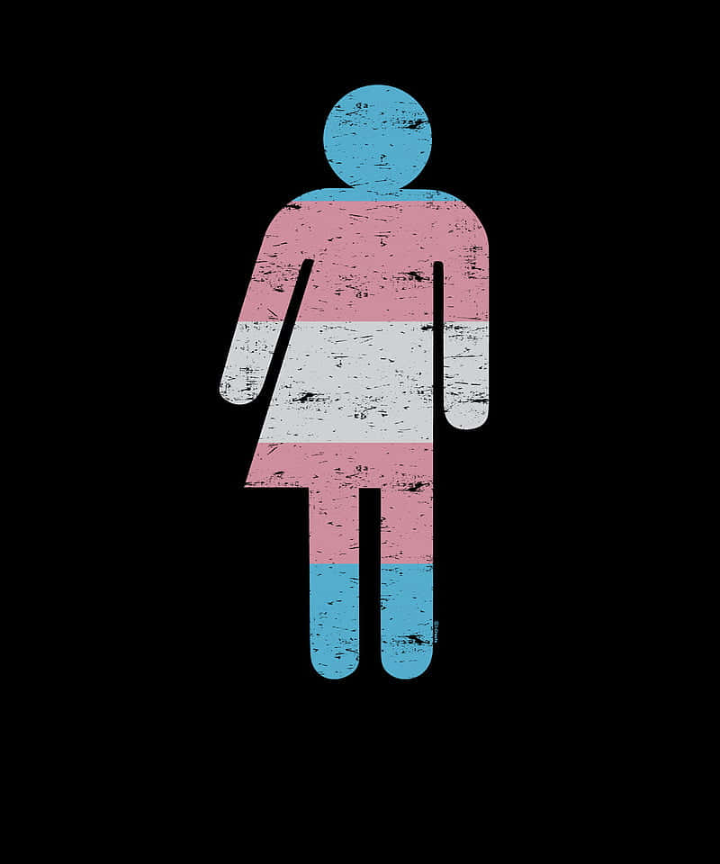 transgender symbol, trans flag pattern, black background, SD Phone Wallpaper