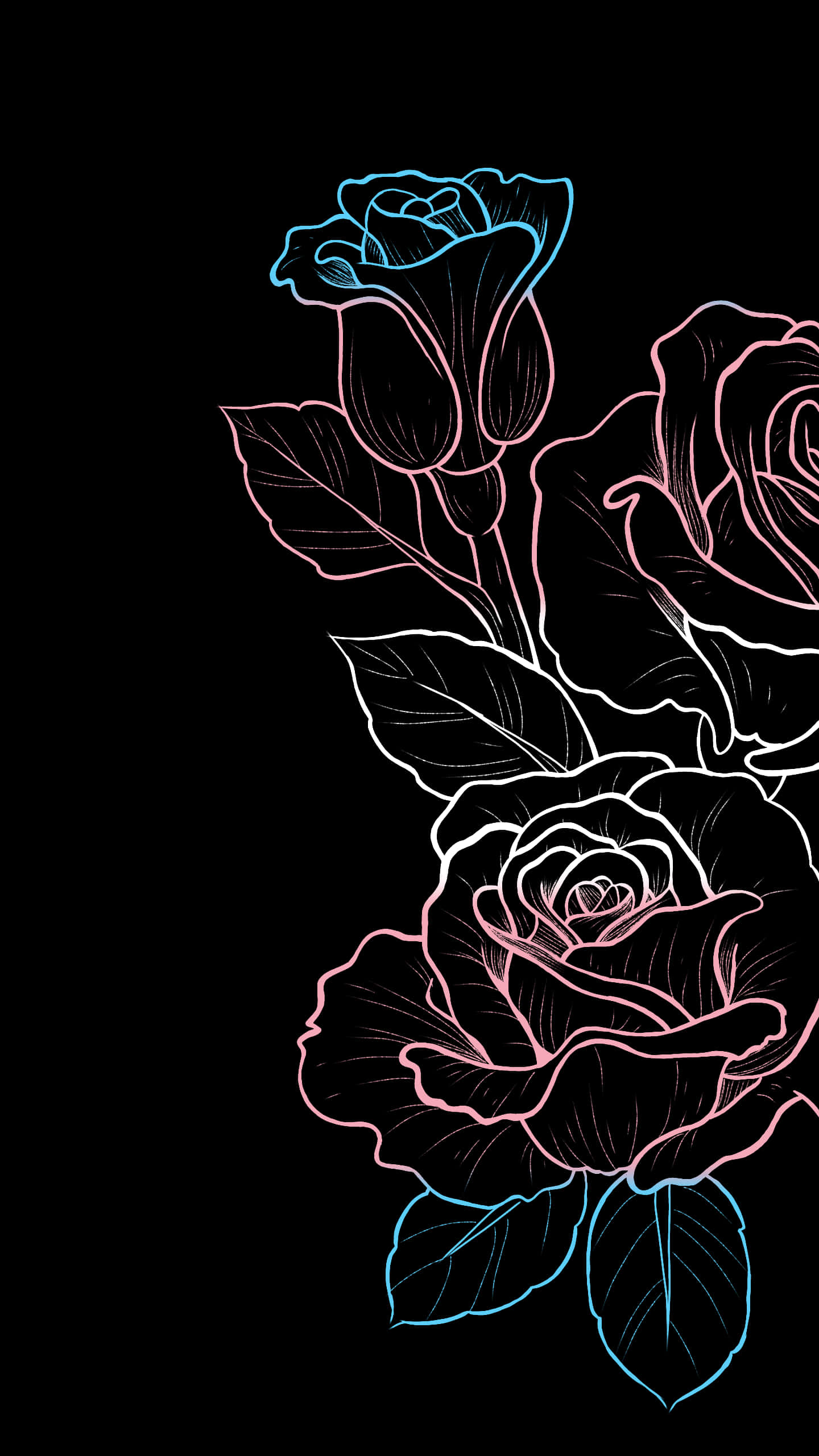 Trans Pride, neon pink, neon blue, 2K Phone Wallpaper
