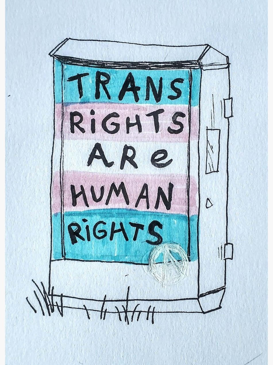 transgender flag, vending machine, hand-drawn illustration, SD Phone Wallpaper