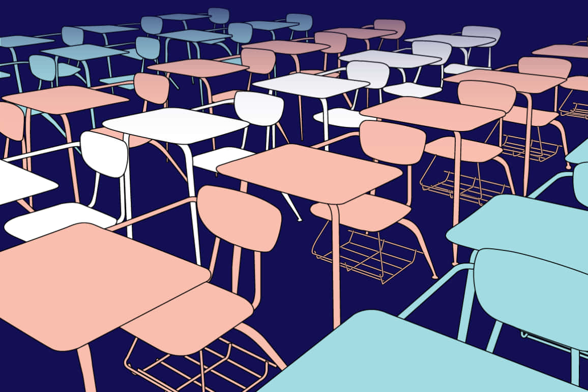 Transgender Chairs, colorful classroom desks, grid, SD Desktop Wallpaper