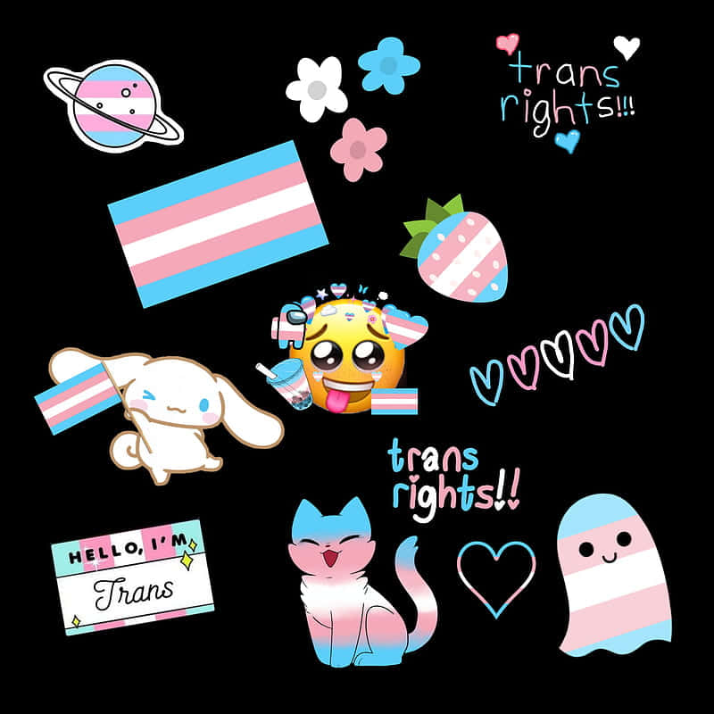 trans pride, transgender, stickers, SD Desktop Wallpaper