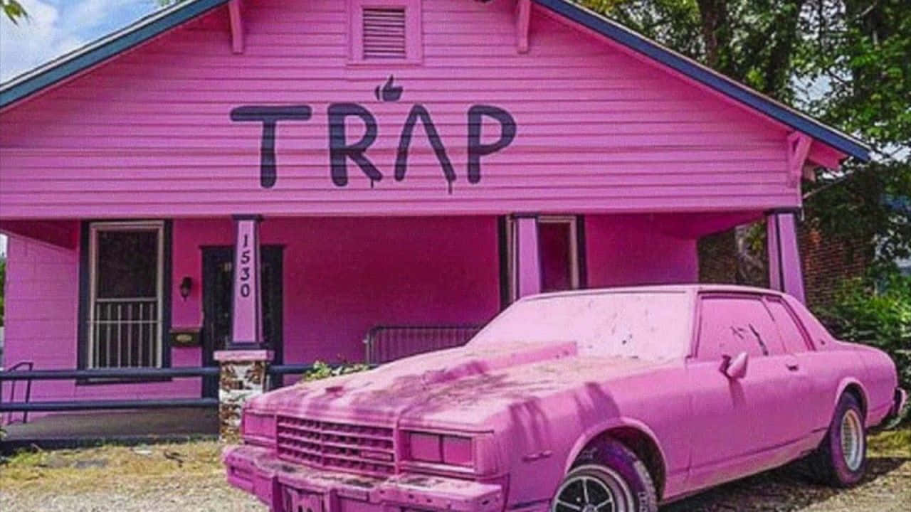 TRAP, pink house, pink car, HD Desktop Wallpaper