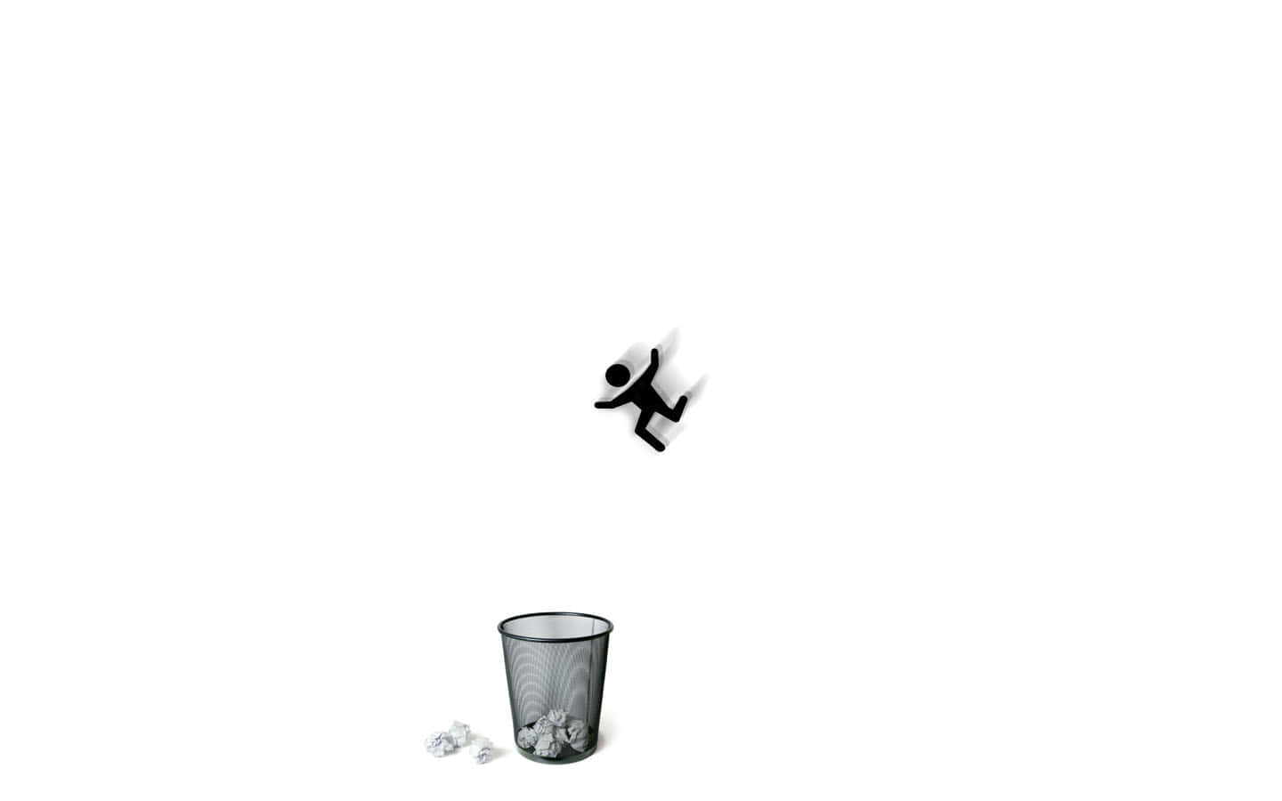 stick figure, wire mesh trash can, black, HD Desktop Wallpaper